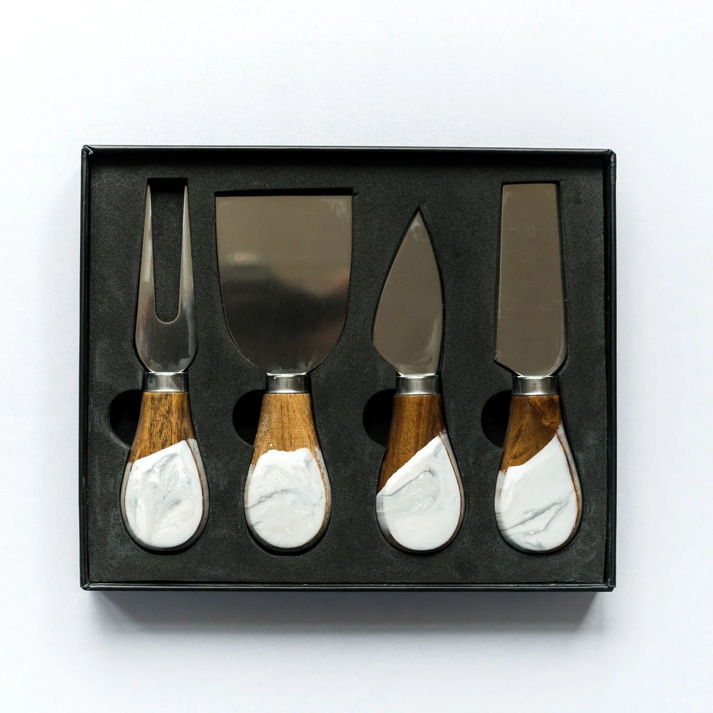 Resin Coated Cheese Knife Set - marble