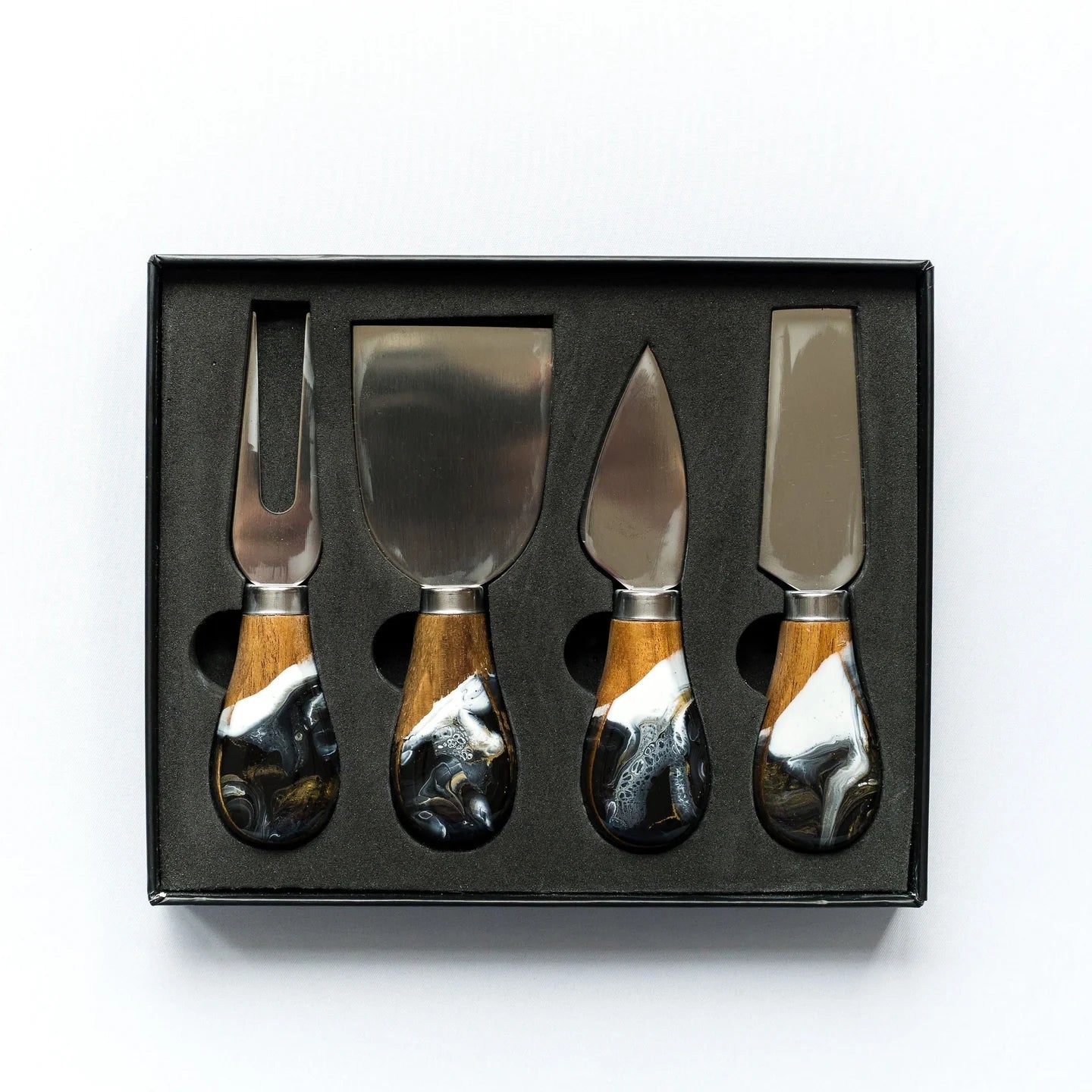 Resin Coated Cheese Knife Set - onyx