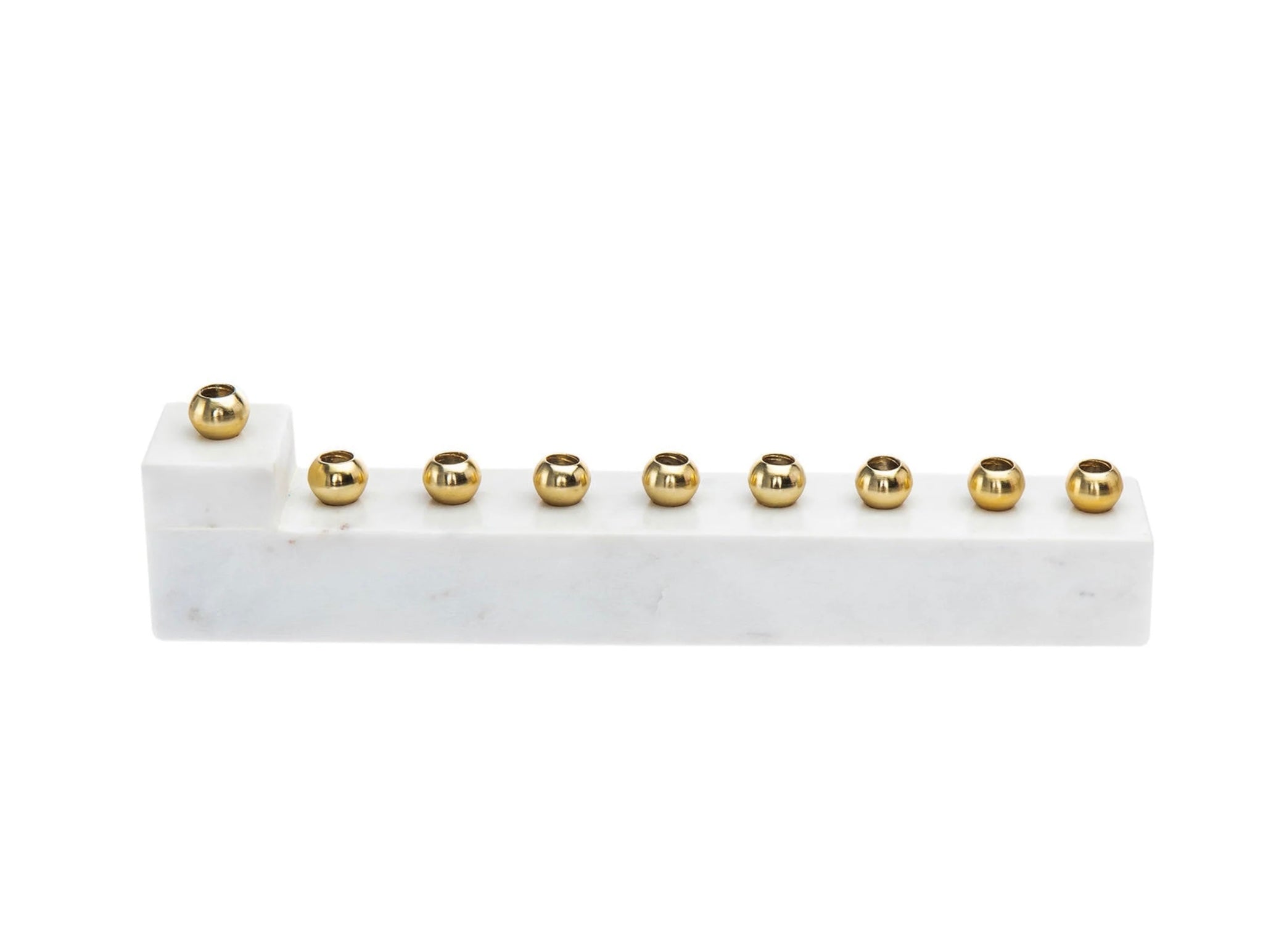 L-shaped marble menorah