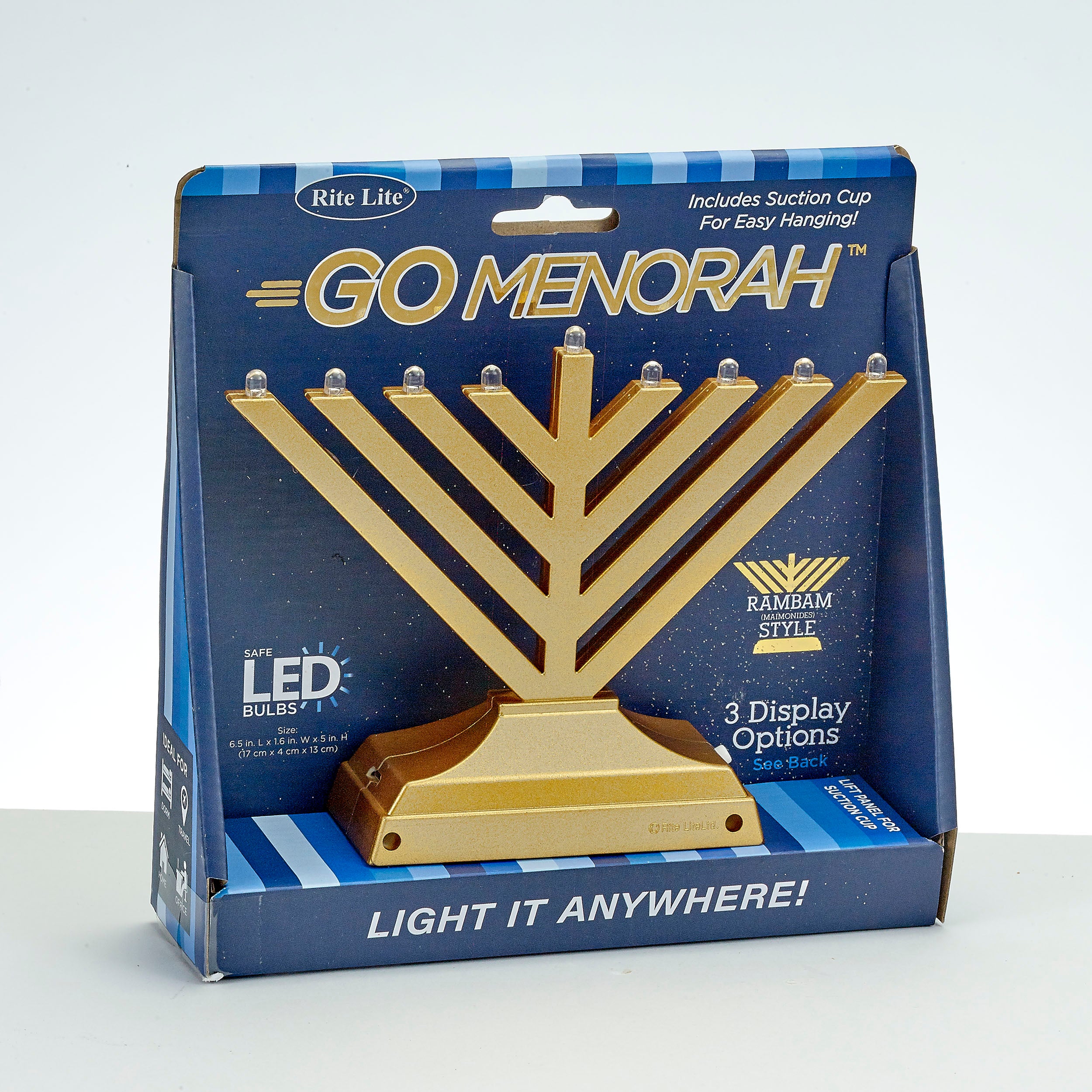 rambam led go menorah - gold