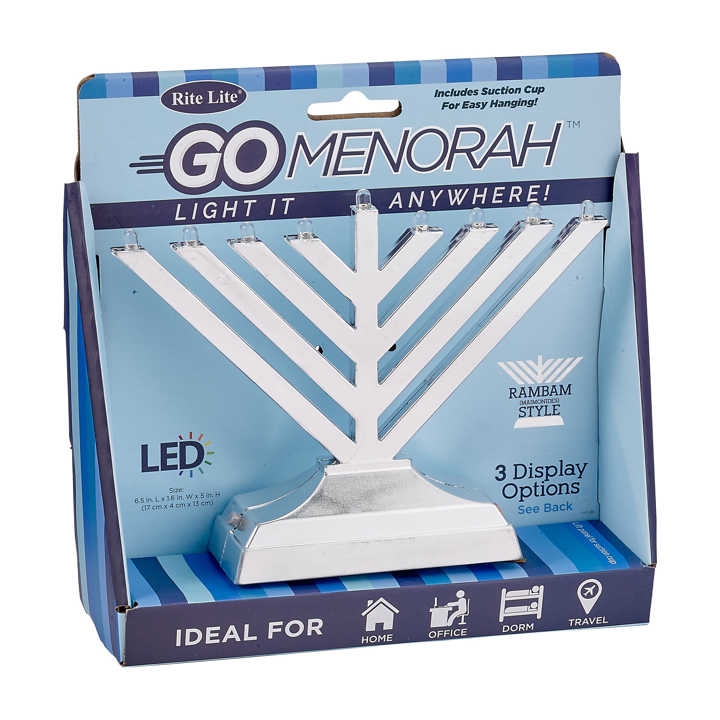 rambam led go menorah - silver