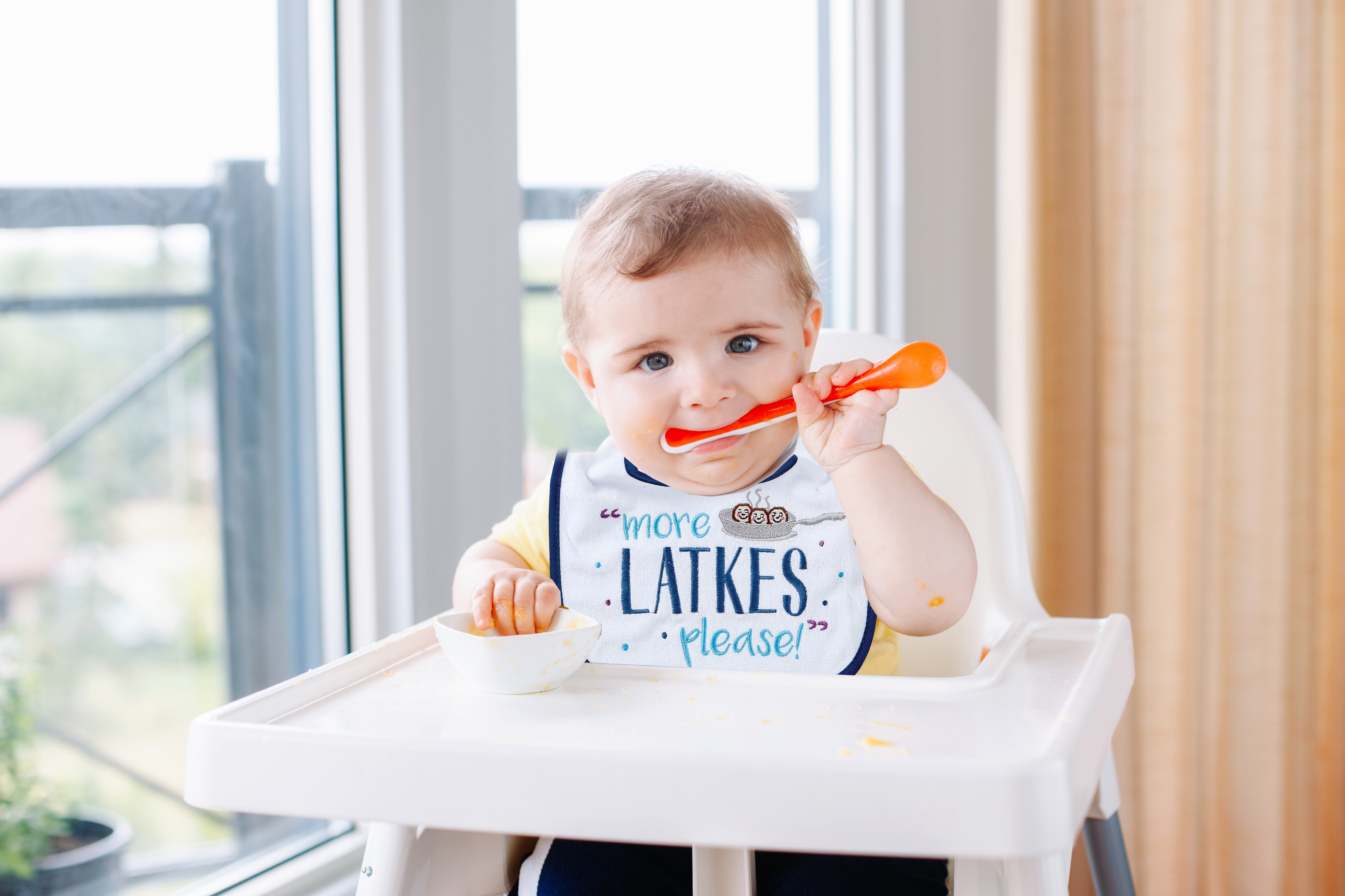 "More Latkes Please" Chanukah Bib