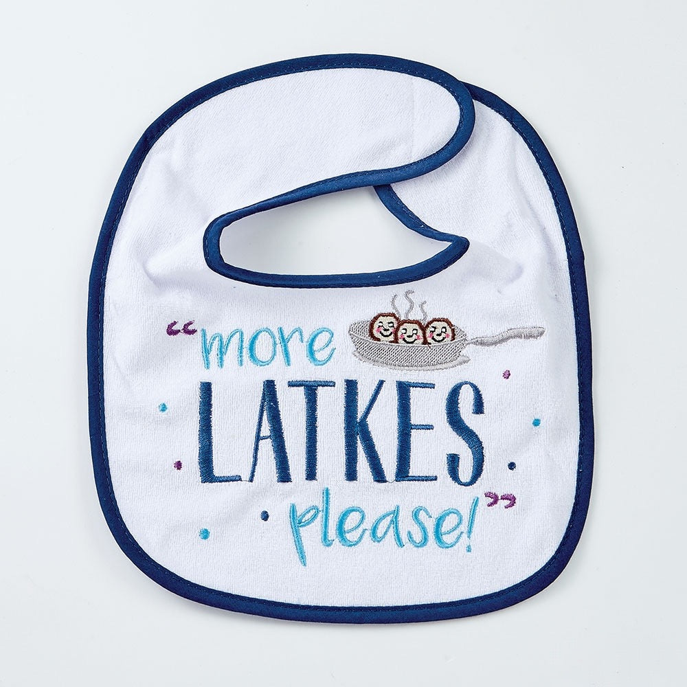 "More Latkes Please" Chanukah Bib