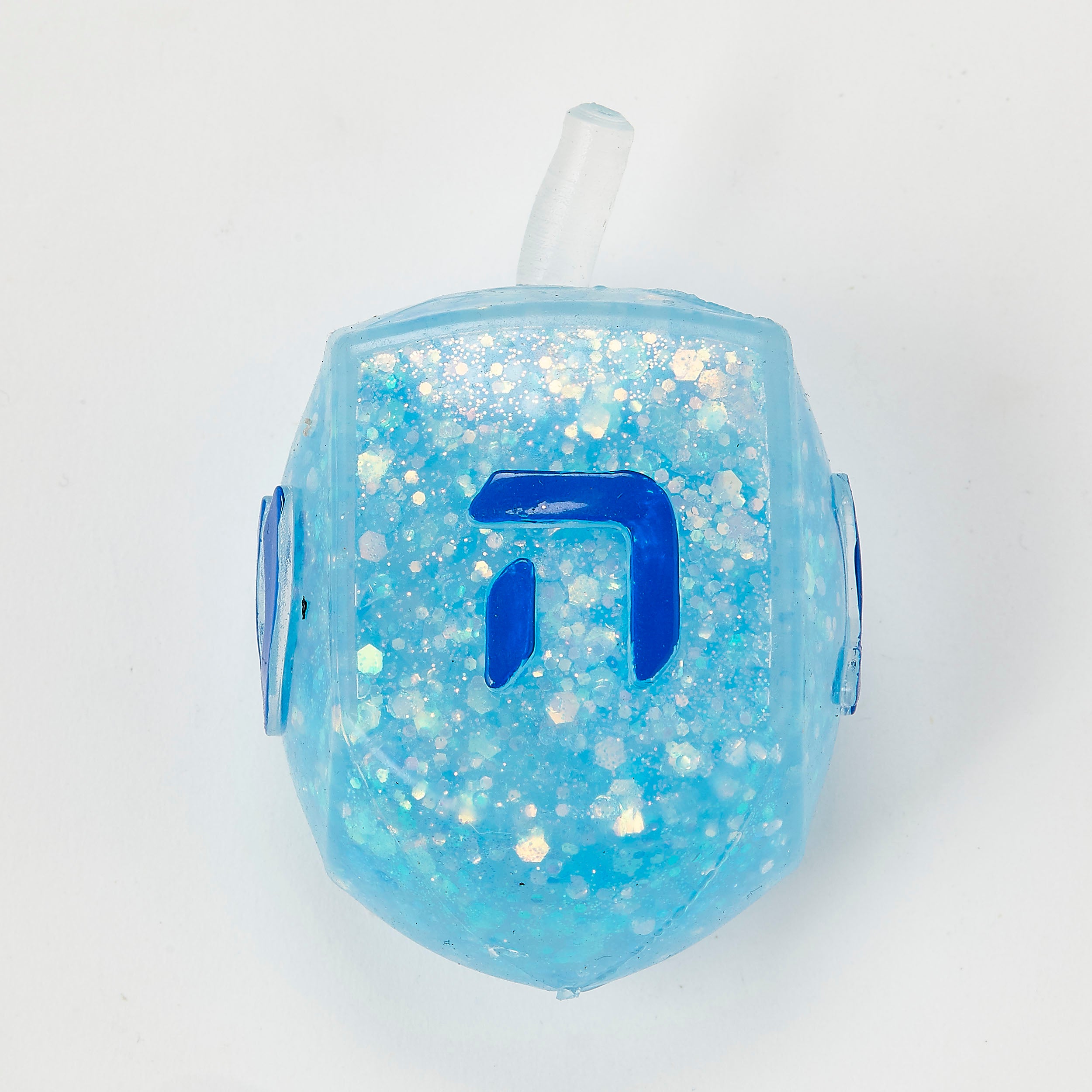 Squish Dreidel Filled With Iridescent Glitter