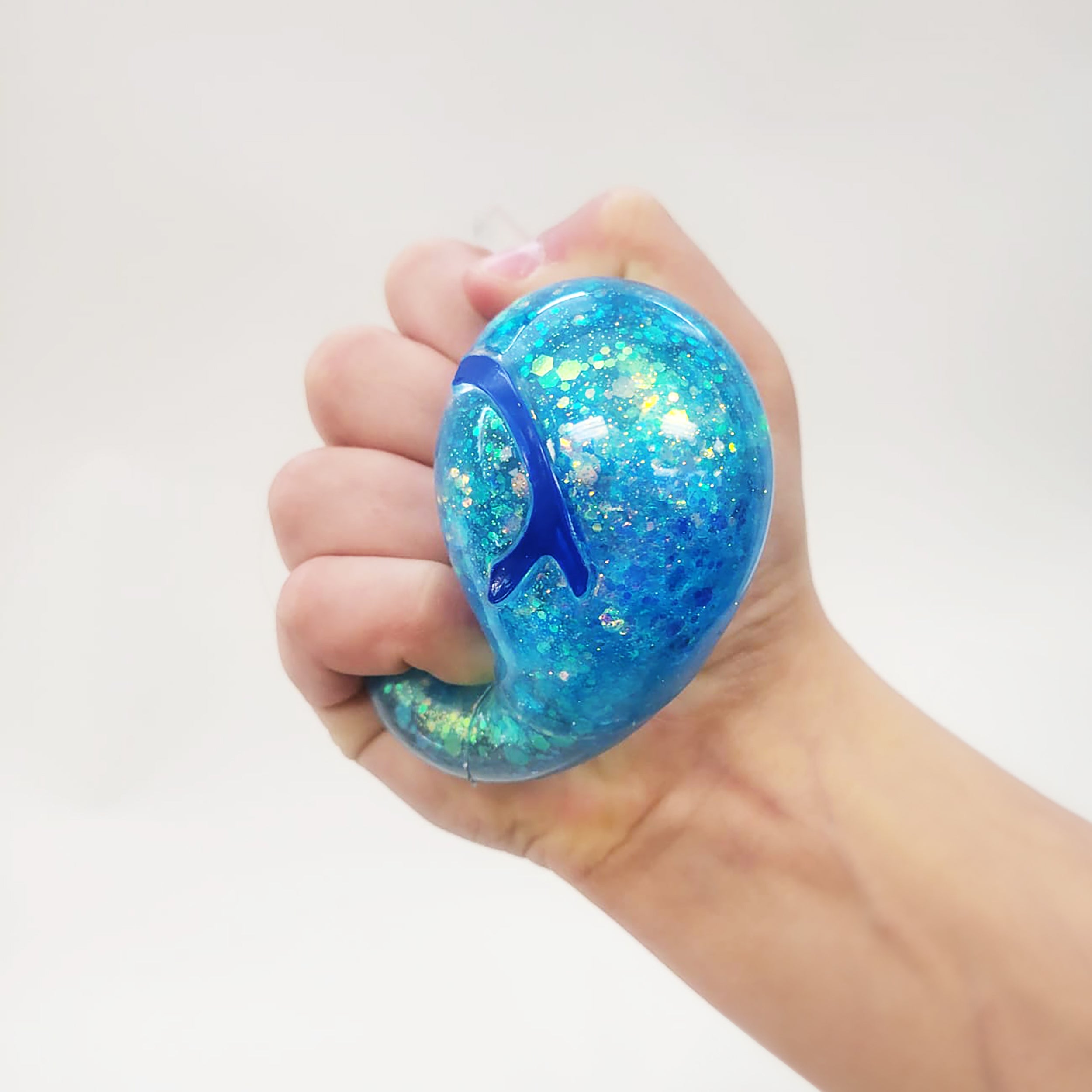 Squish Dreidel Filled With Iridescent Glitter