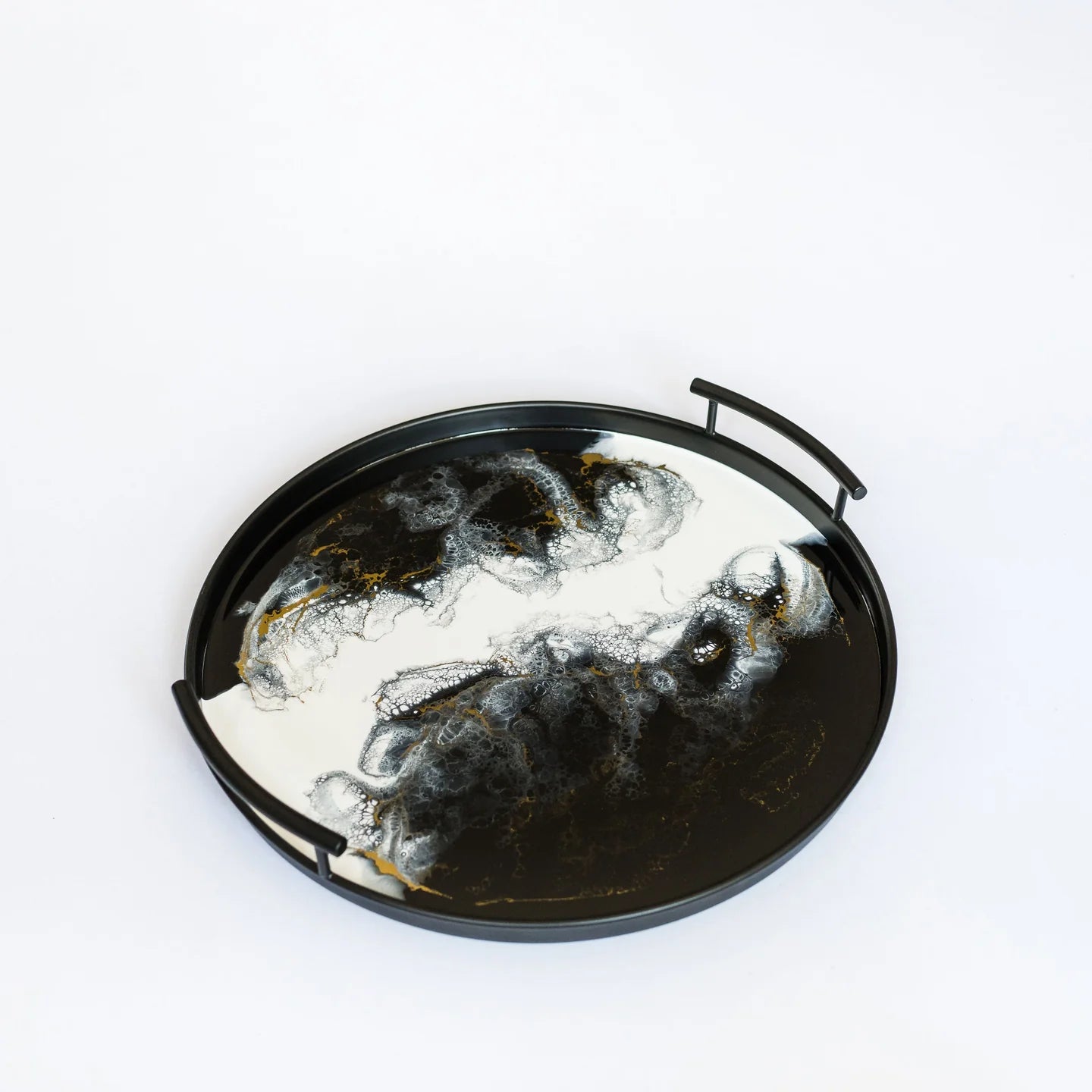 Resin Black Round Tray