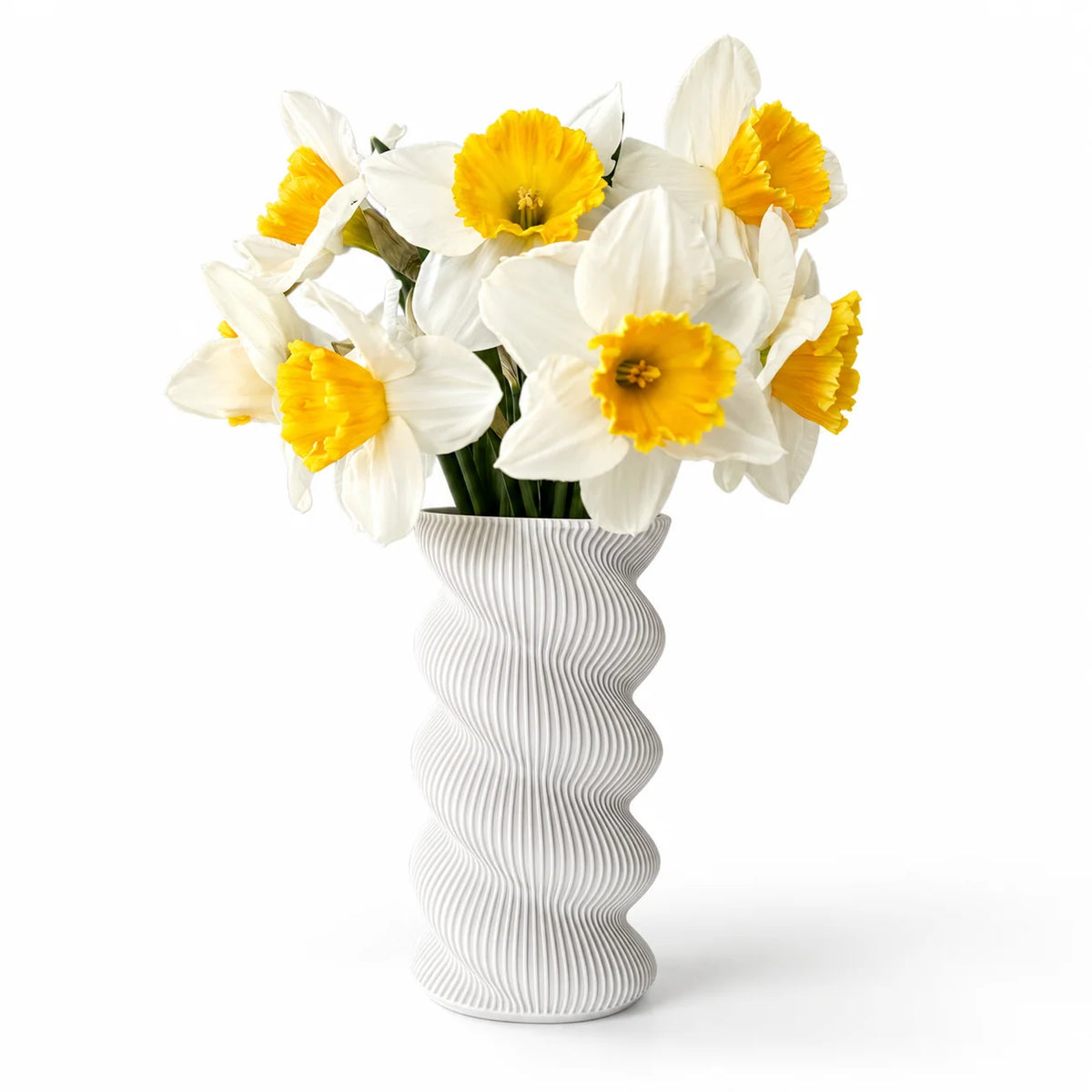 Large Swirl vase - bone white