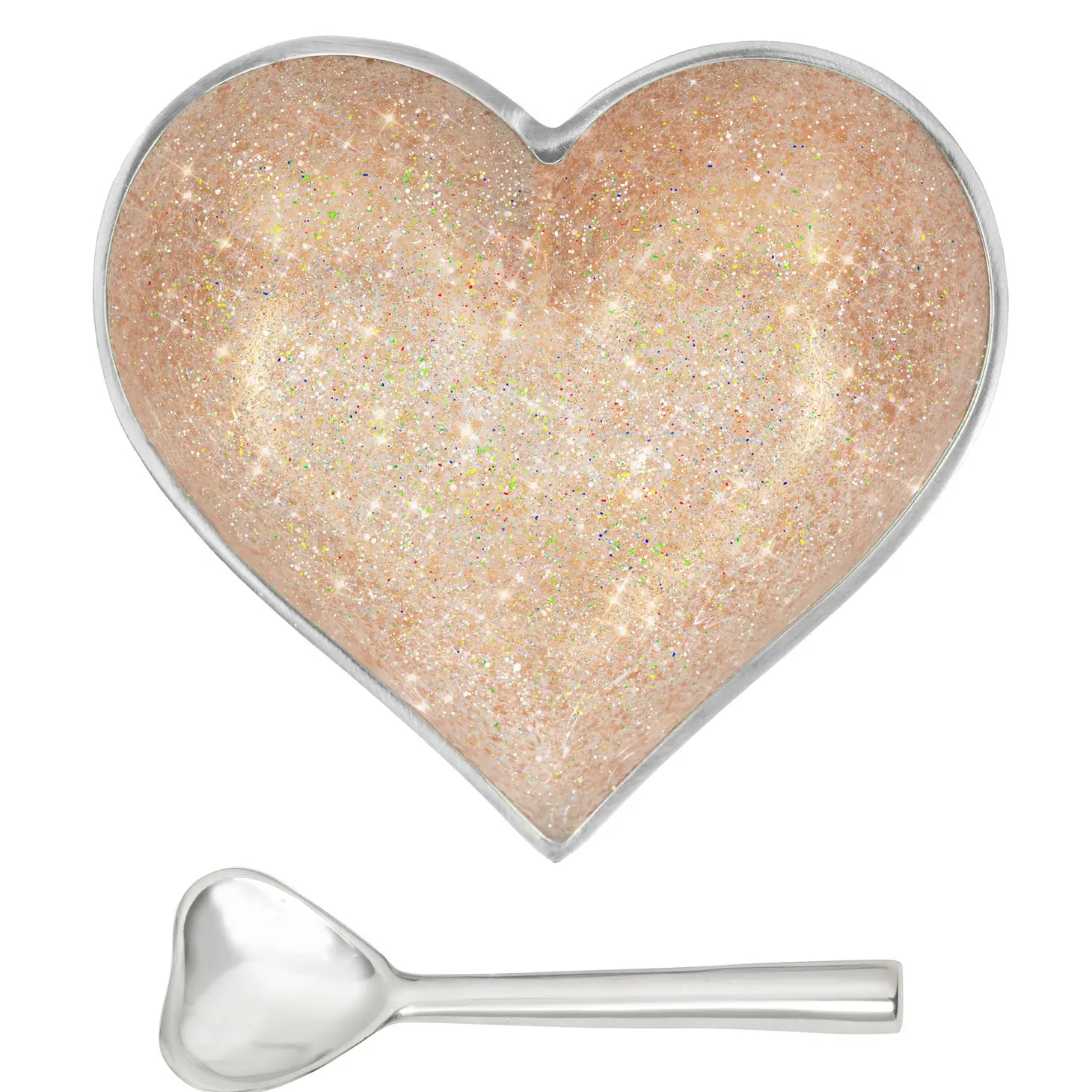 Sparkly Gold Heart with Heart Spoon