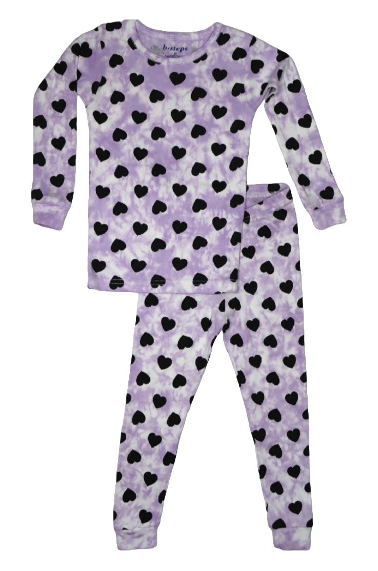 Kids cotton pyjamas - tie-dye heart