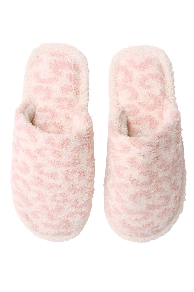 Leopard Print Fuzzy Microfiber Slipper