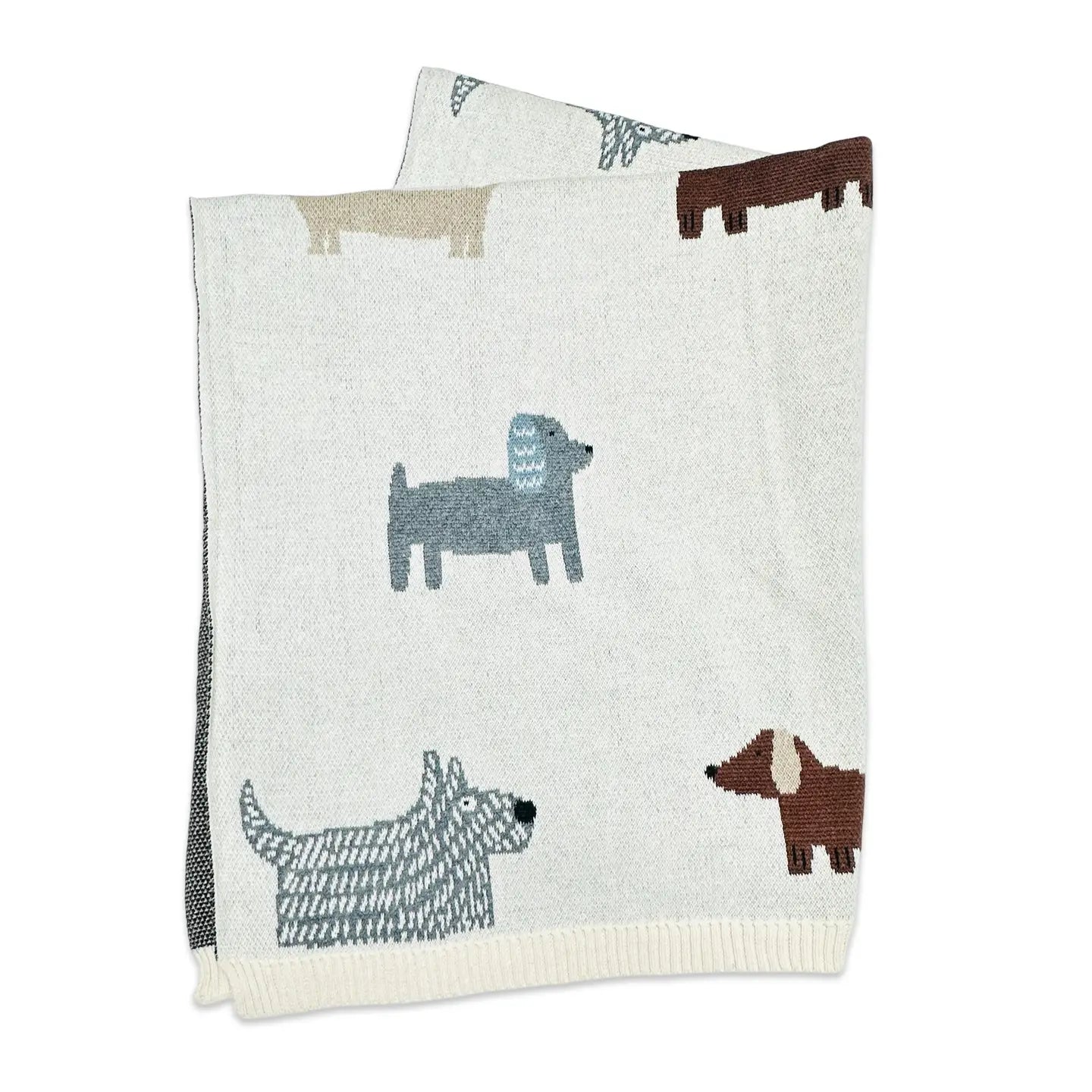 Couverture en tricot biologique personnalisée pour bébé avec motif de chien