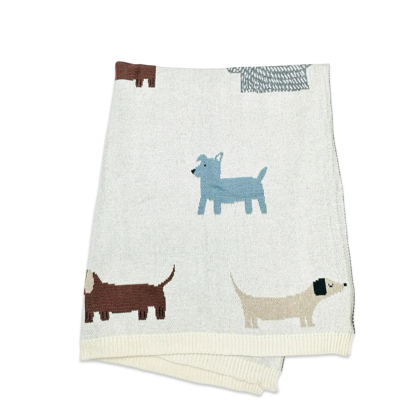 Couverture en tricot biologique personnalisée pour bébé avec motif de chien