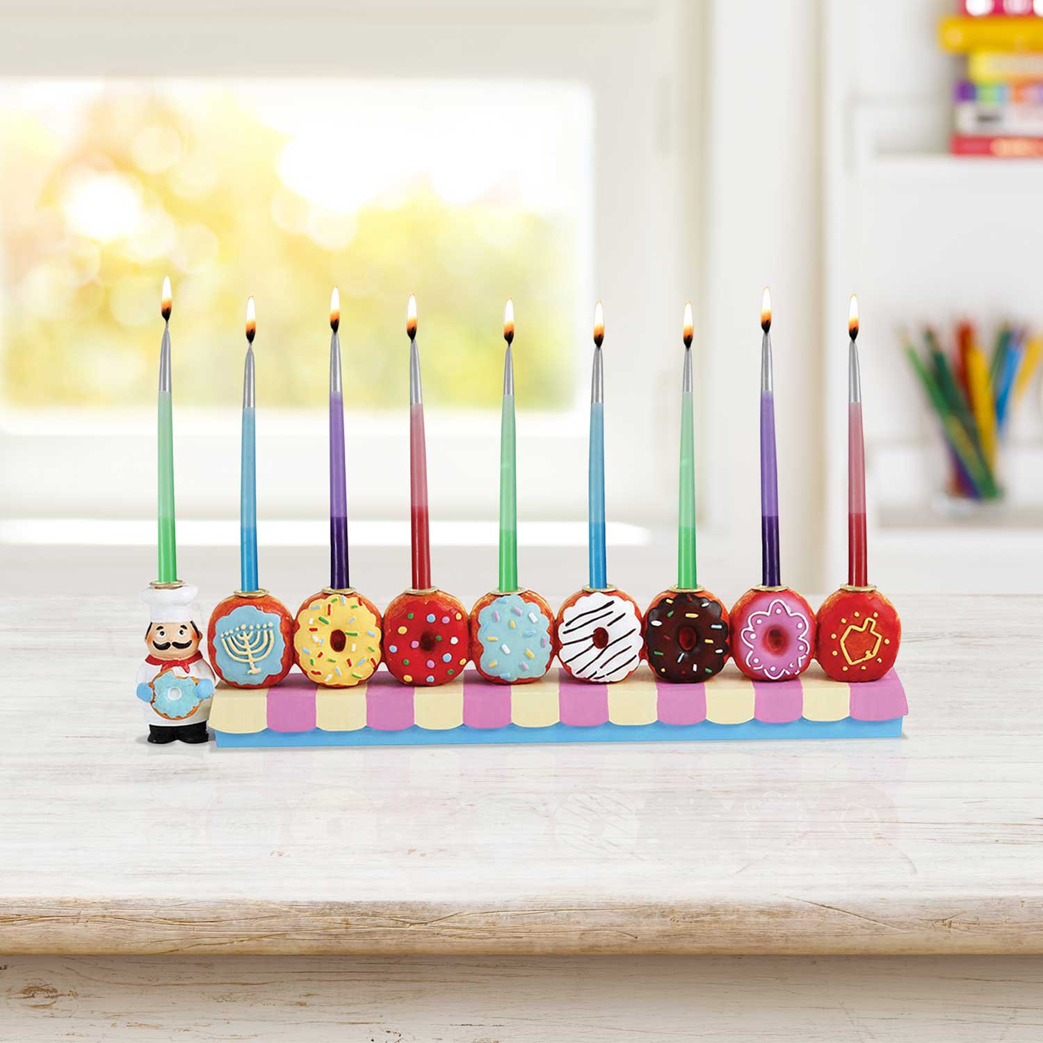 Resin Donuts Menorah