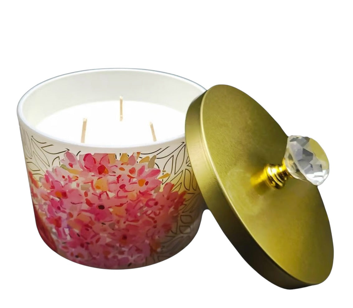 15oz Dish Candle - pink petals