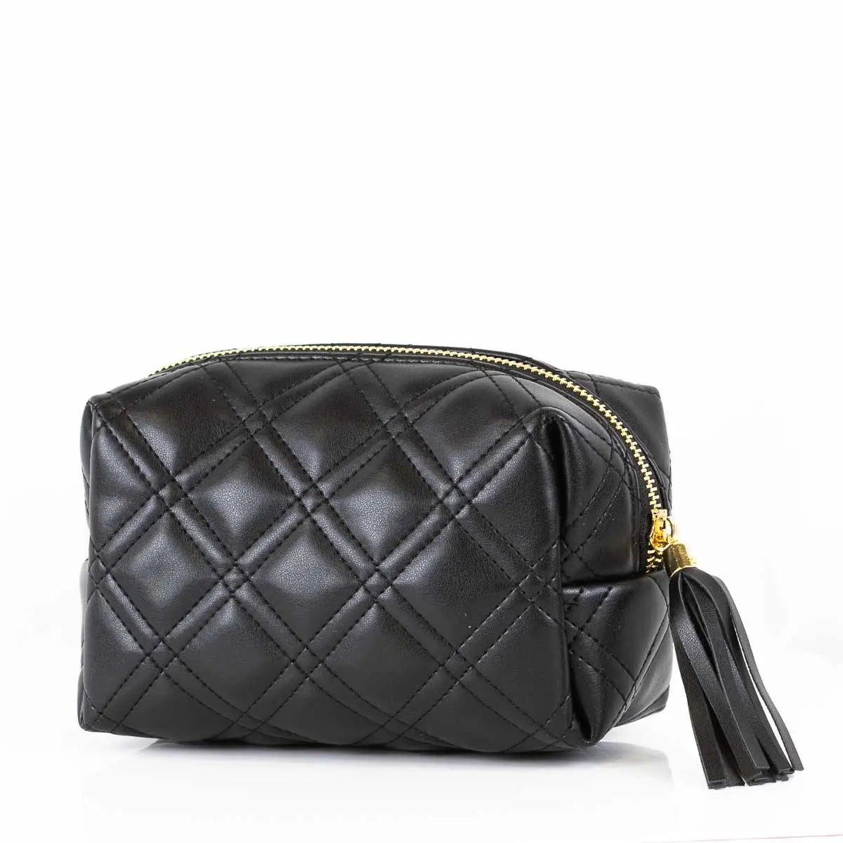 Quilted Cosmetic Bag Black