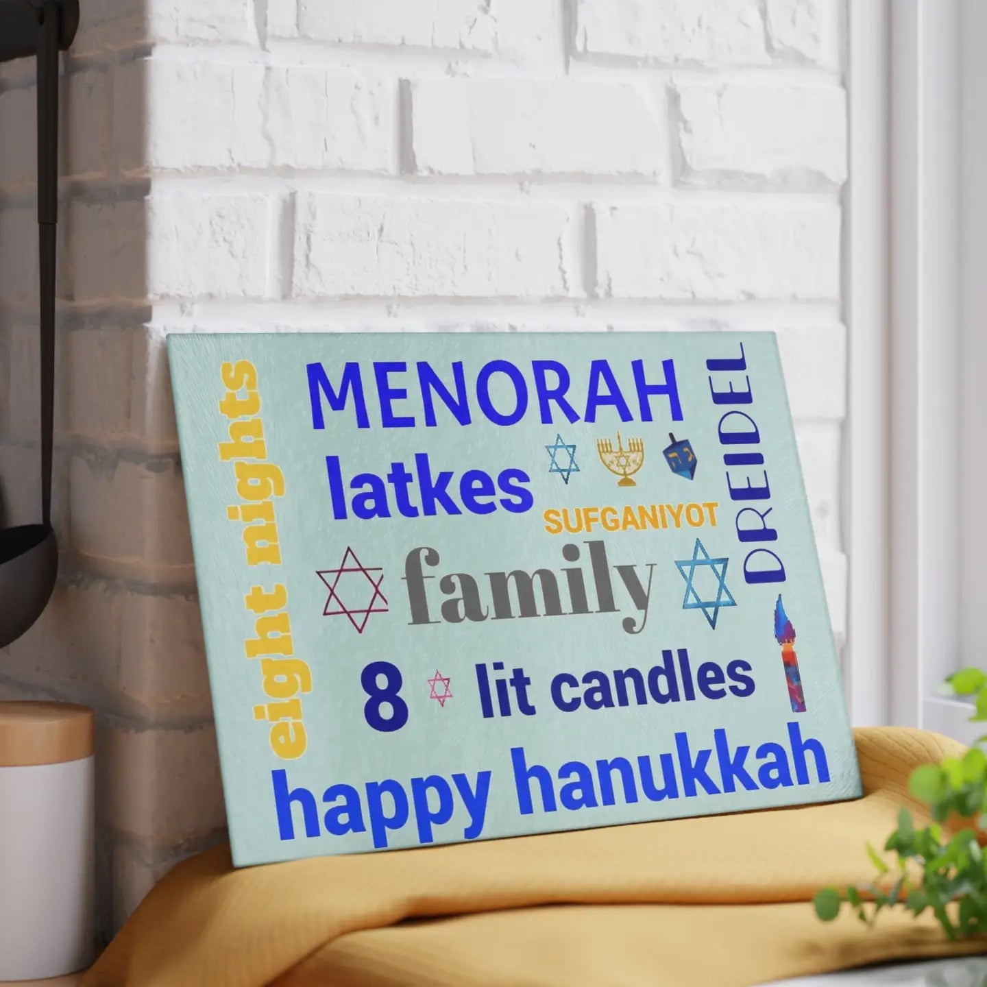 Hanukkah Cutting Board- family