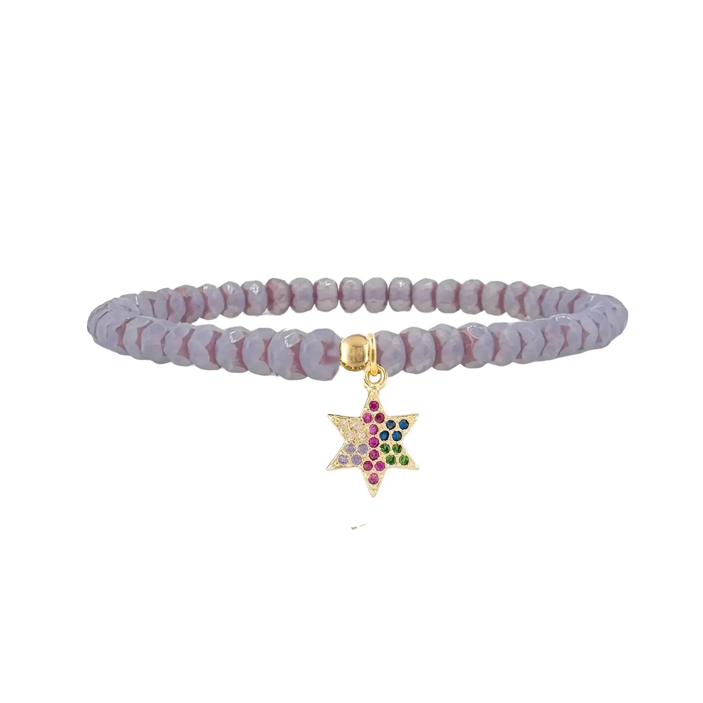 Lavender colourful Star of David bracelet