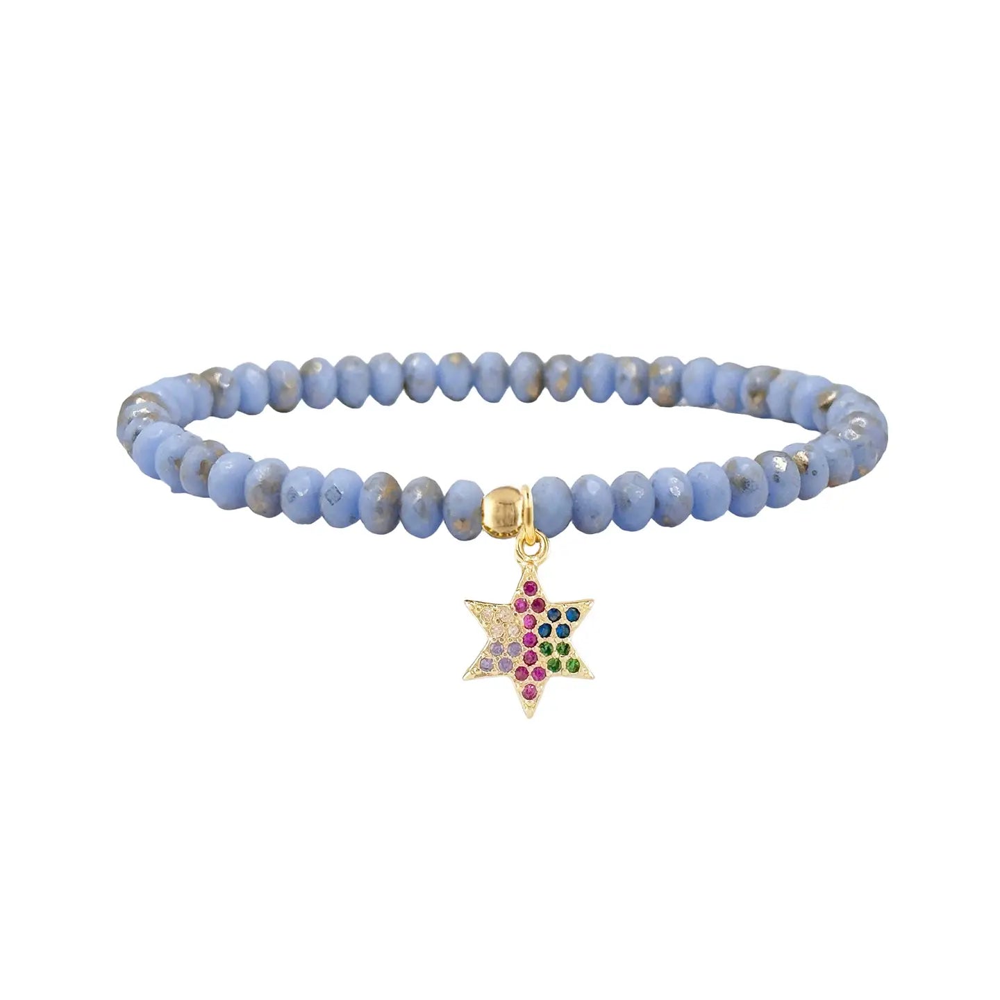 Sky blue colourful Star of David bracelet