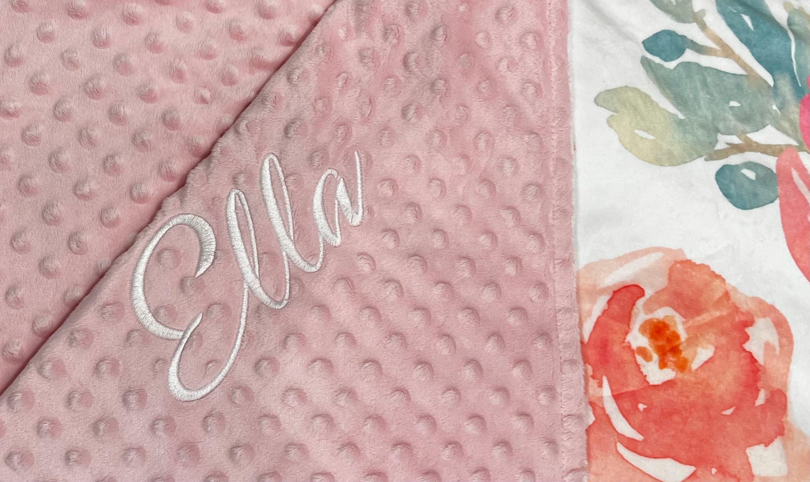 Personalized  Baby & Toddler Blanket - Peonies