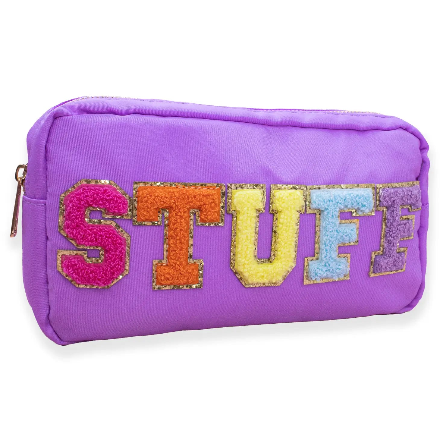 Preppy Nylon Chenille “Stuff” Travel Makeup Pouch