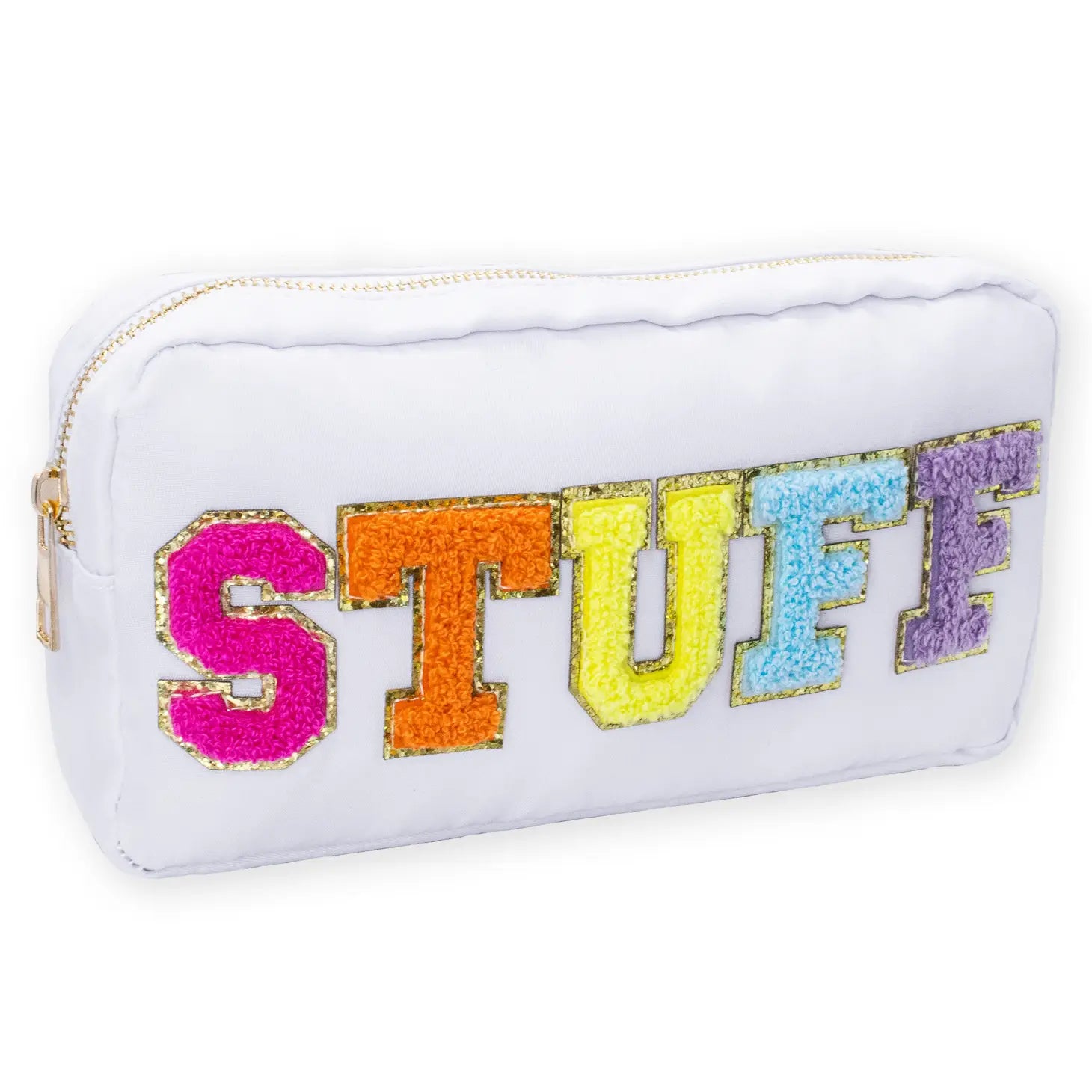 Preppy Nylon Chenille “Stuff” Travel Makeup Pouch