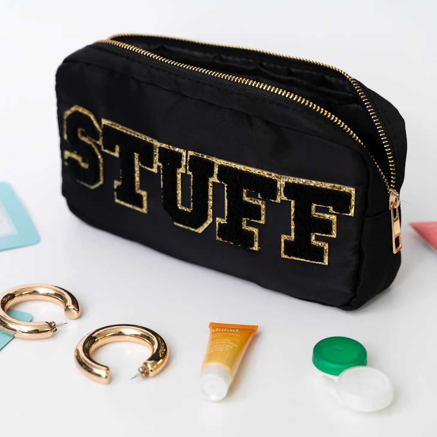 Trousse de maquillage de voyage Preppy en nylon chenille « Stuff »