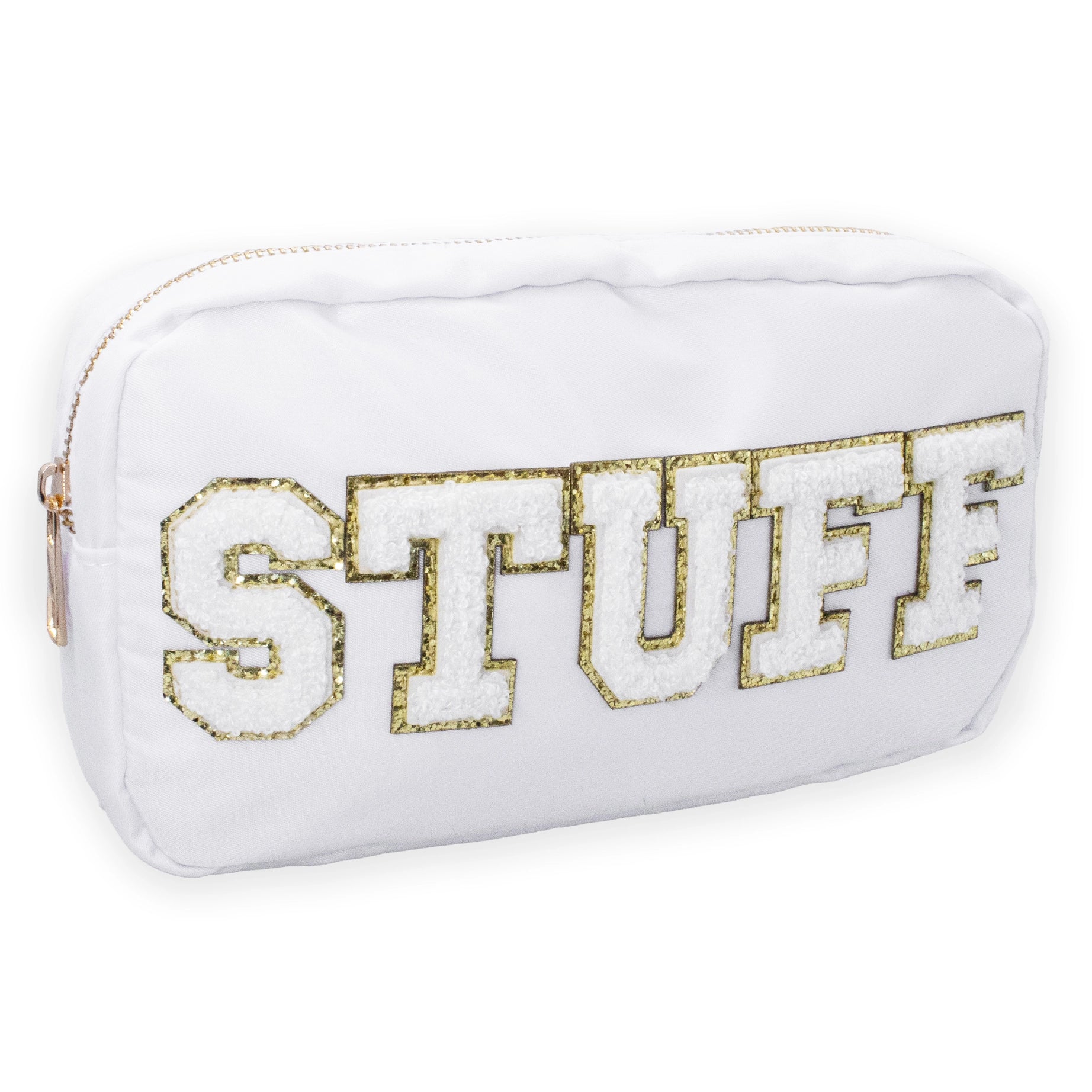 Preppy Nylon Chenille “Stuff” Travel Makeup Pouch