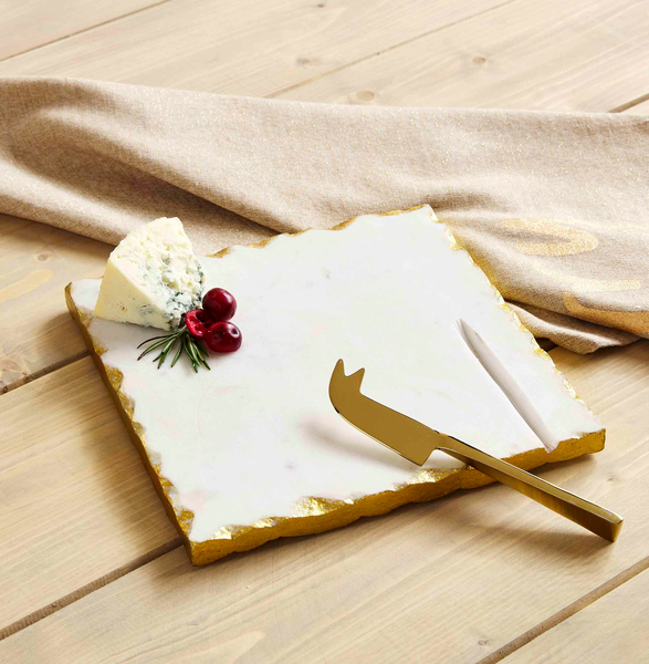 Mudpie Marble Gold Edge Cheese Board Set