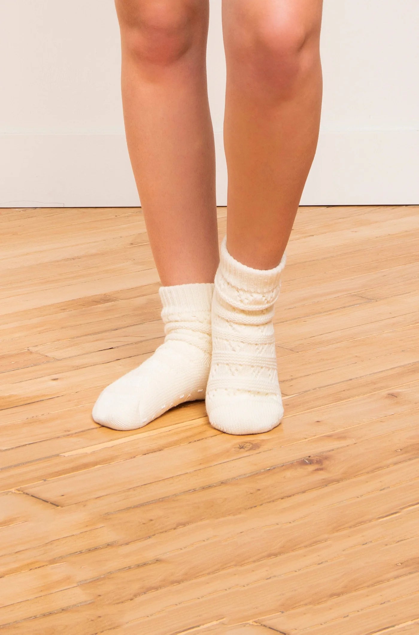 Cream Pointelle Slipper Socks