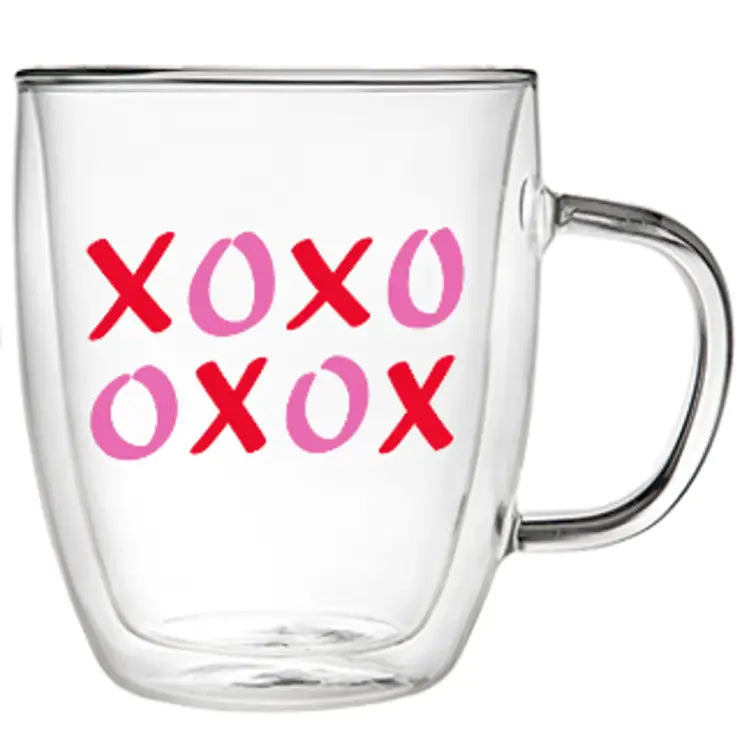 Double Wall Coffee Mug - Pink XOXO