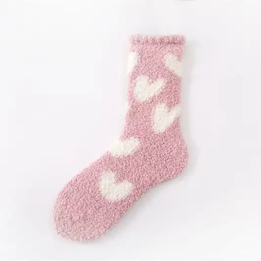 Fuzzy Heart Socks