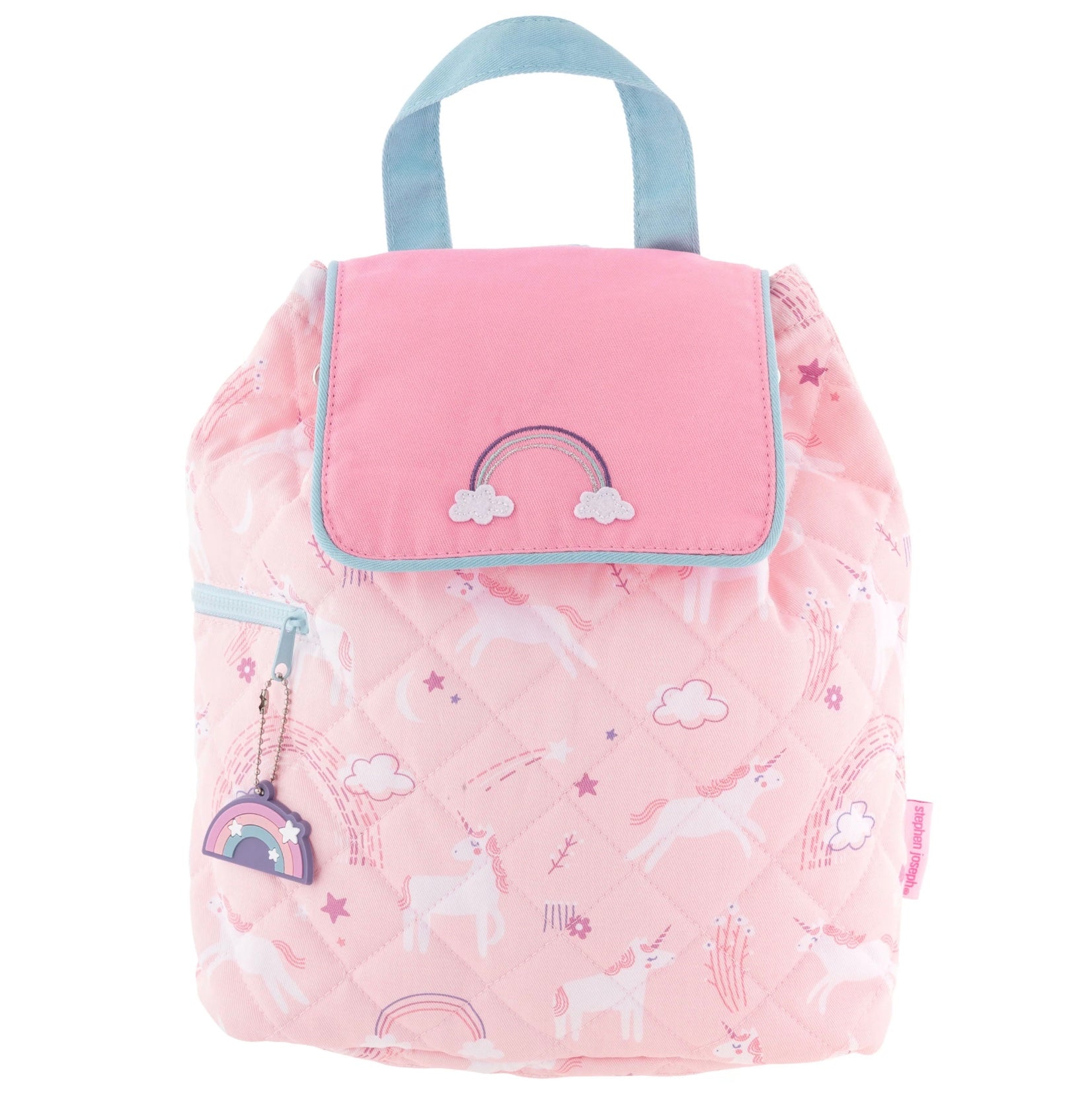 Personalized Quilted Backpack - Rainbow Unicorns