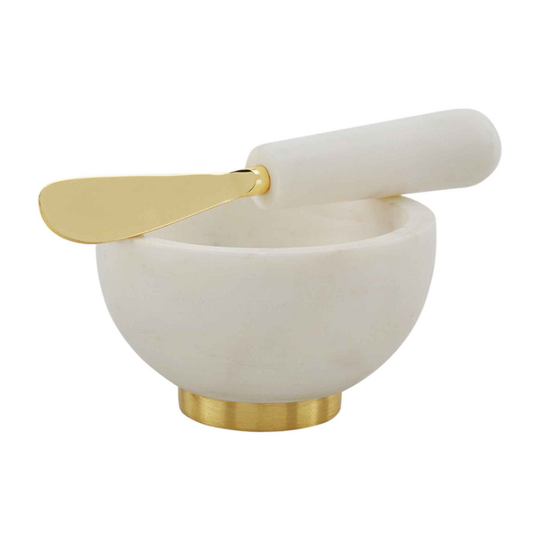 Mudpie WHITE MARBLE DIP BOWL SET