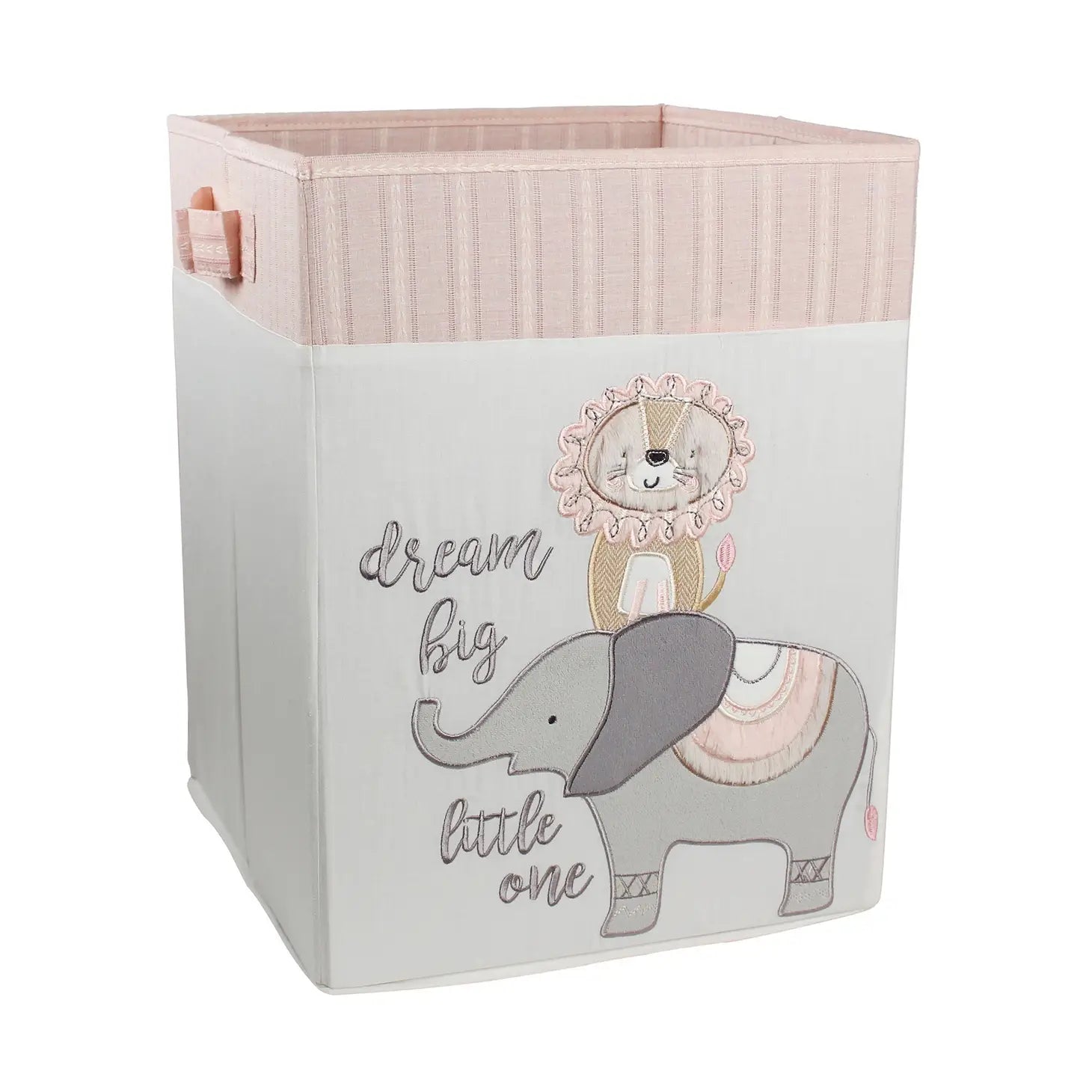 Personalized Baby Pink Elephant Square Hamper