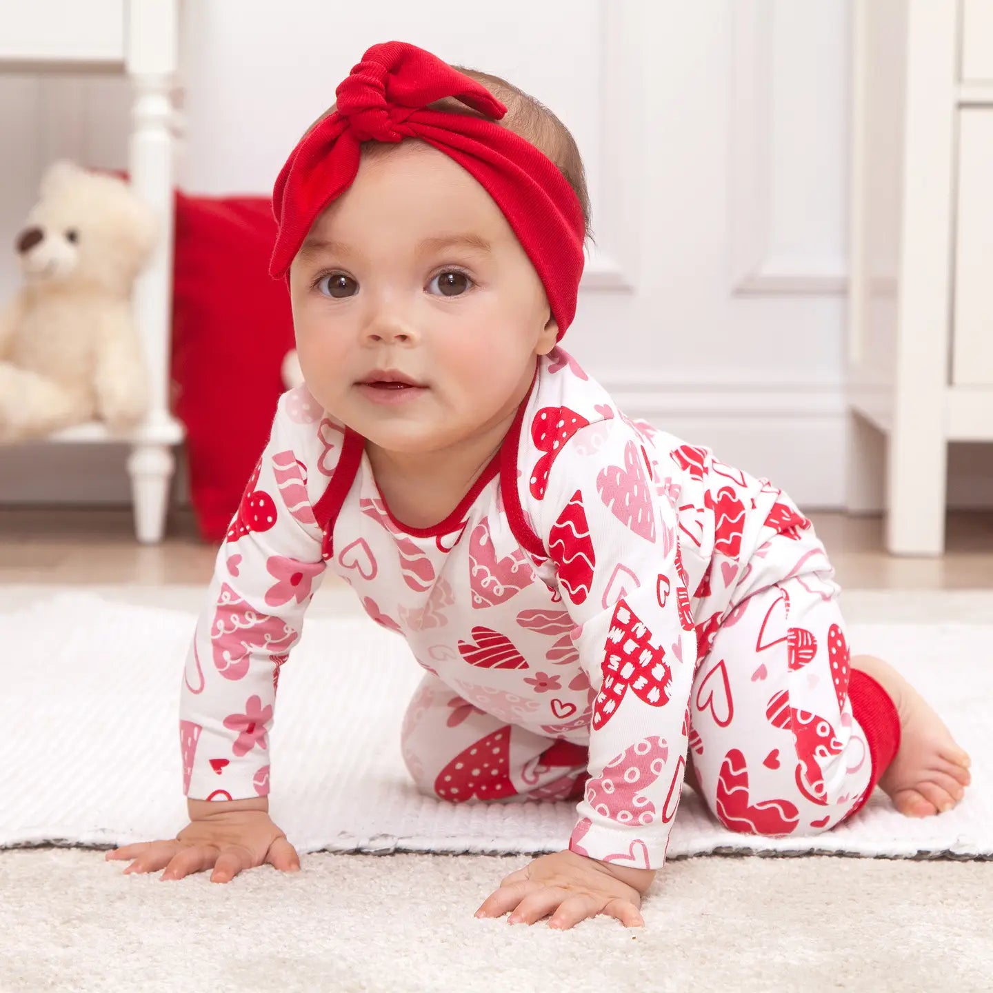 Hearts bamboo baby romper