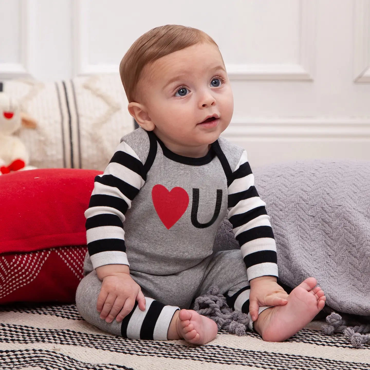 "Love You" Cotton baby Romper