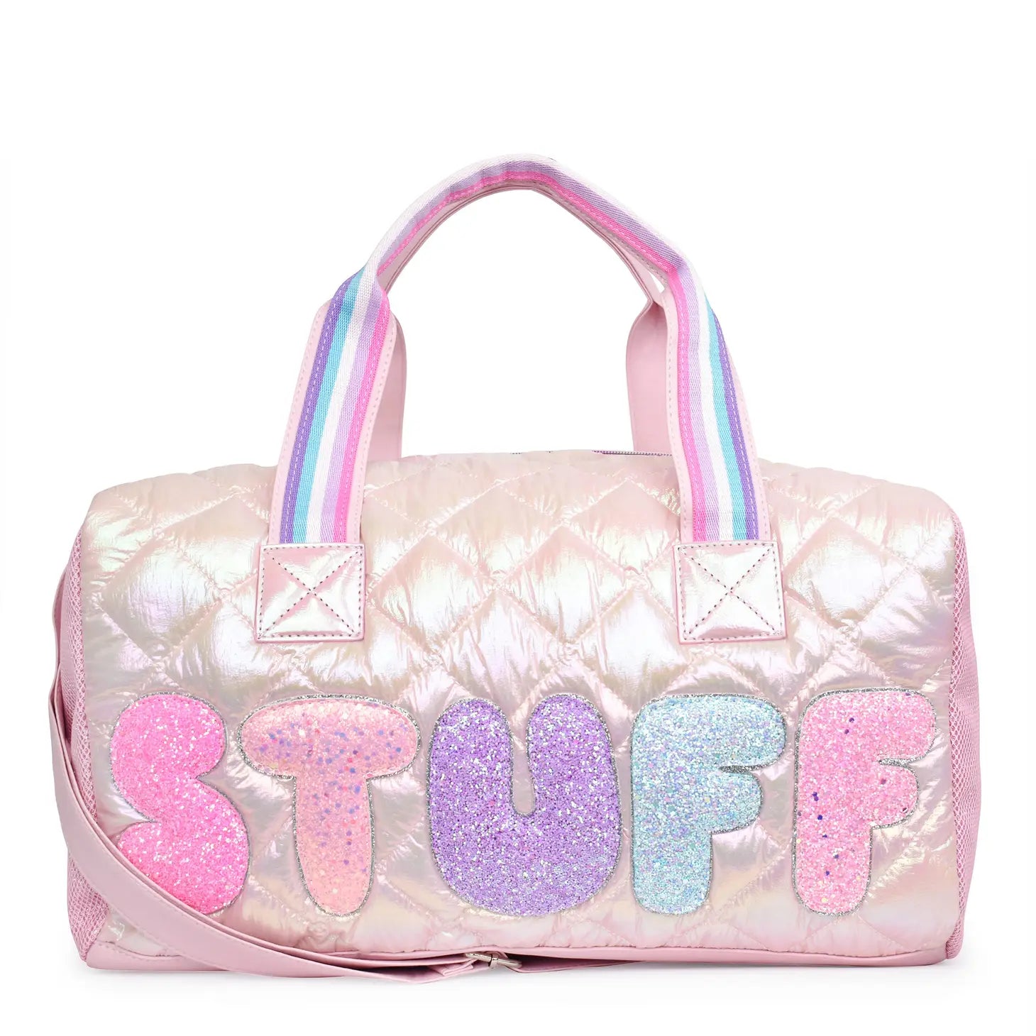 'stuff' Quilted Pink Duffle Bag
