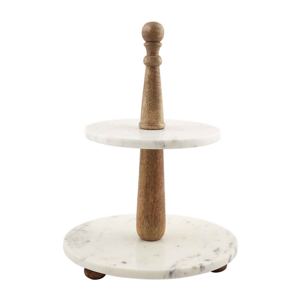 MARBLE WOOD TIERED SERVER