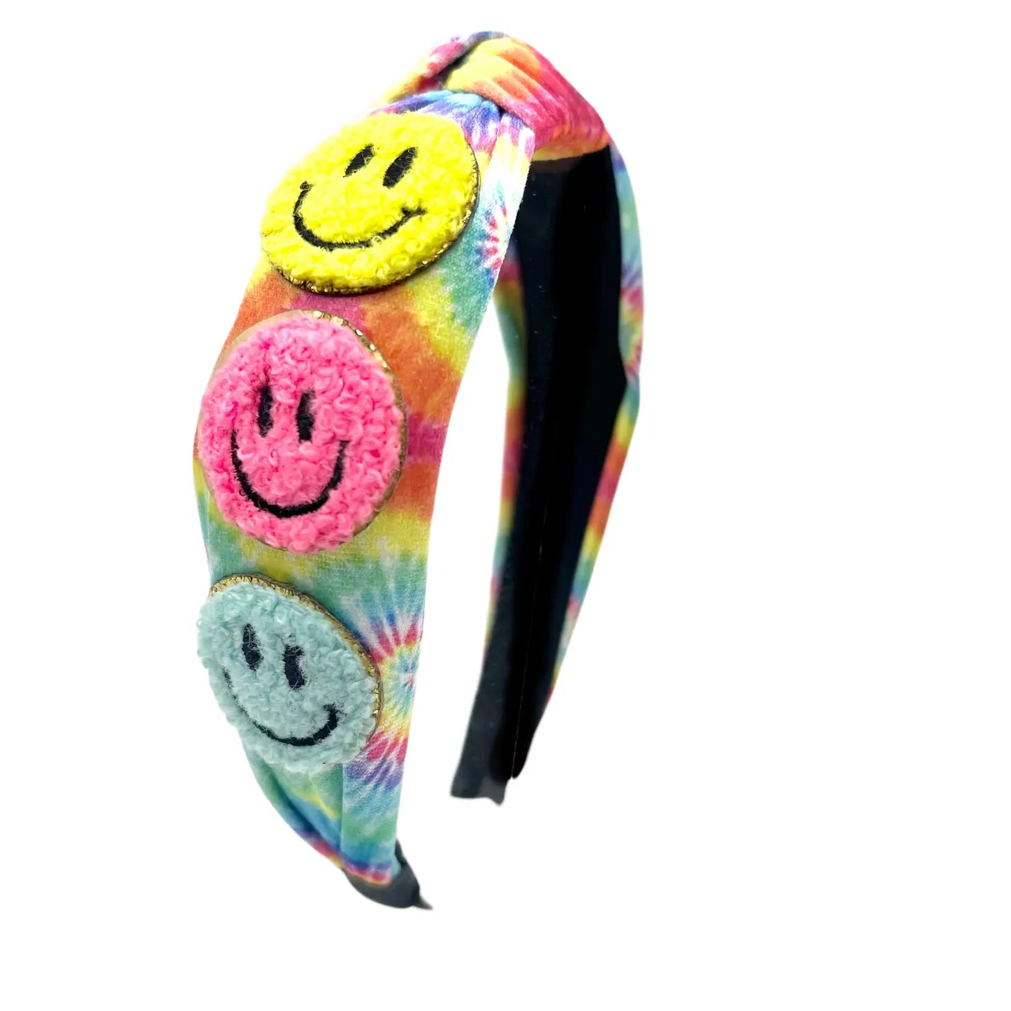 Tie Dye Smiley Knot Headband