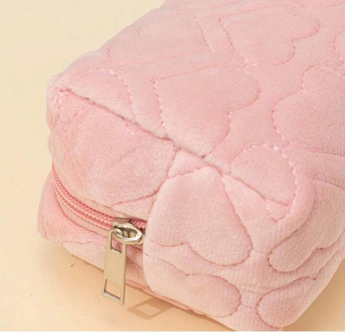 Quilted Hearts Cosmetic Bag, Pink