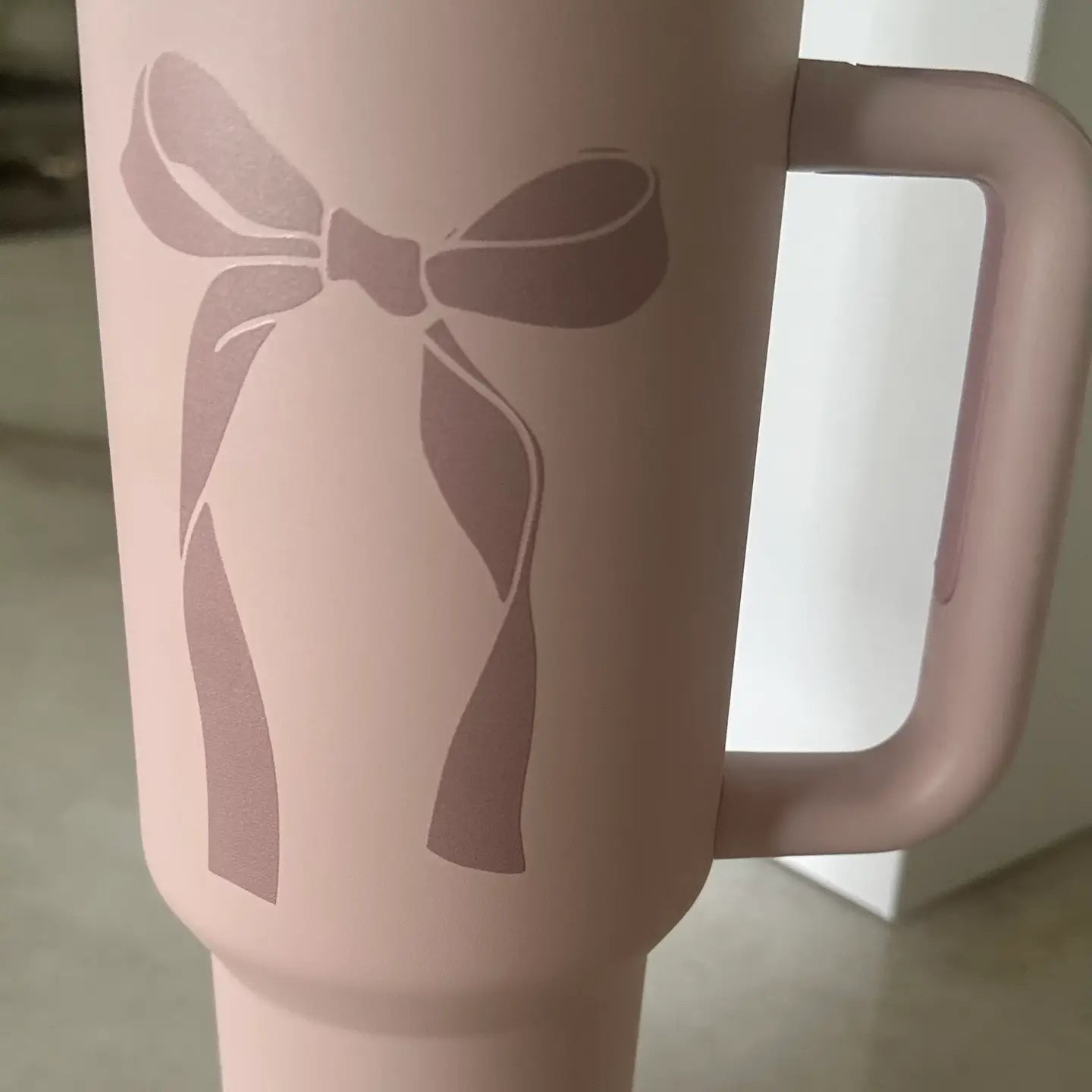 Bow Drink 40oz Tumbler Light Pink