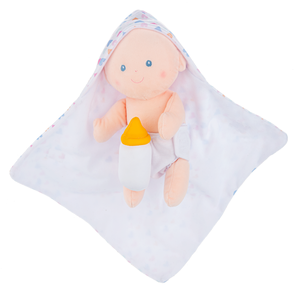 Swaddled Baby Doll with Bottle.   (3 pc. set)