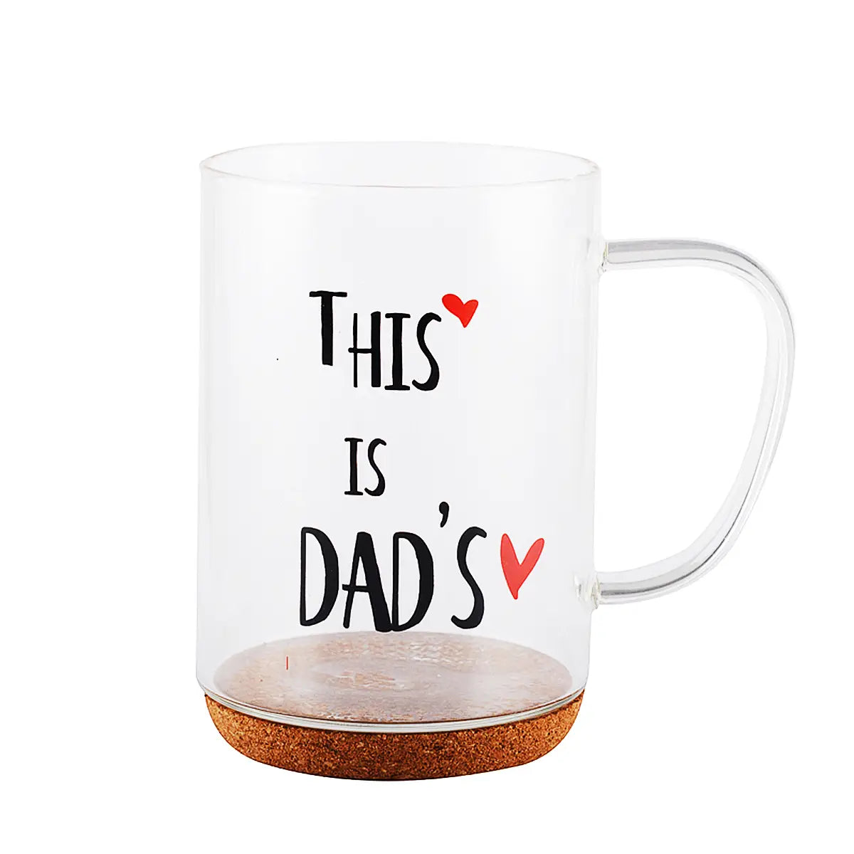 Glass Mug with Cork "This Is Dad's"