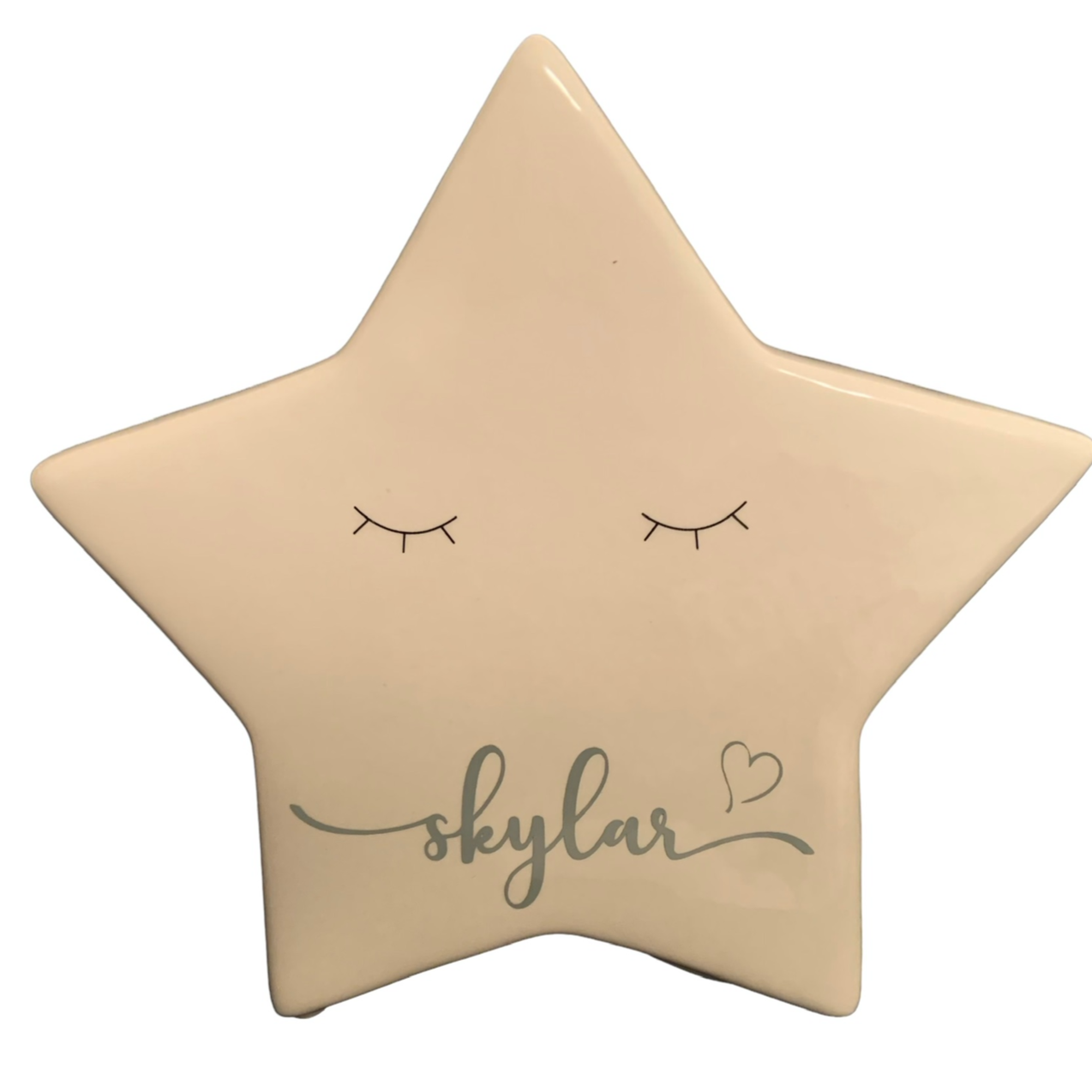 Personalized Bank Ceramic - Grey Ombre Star