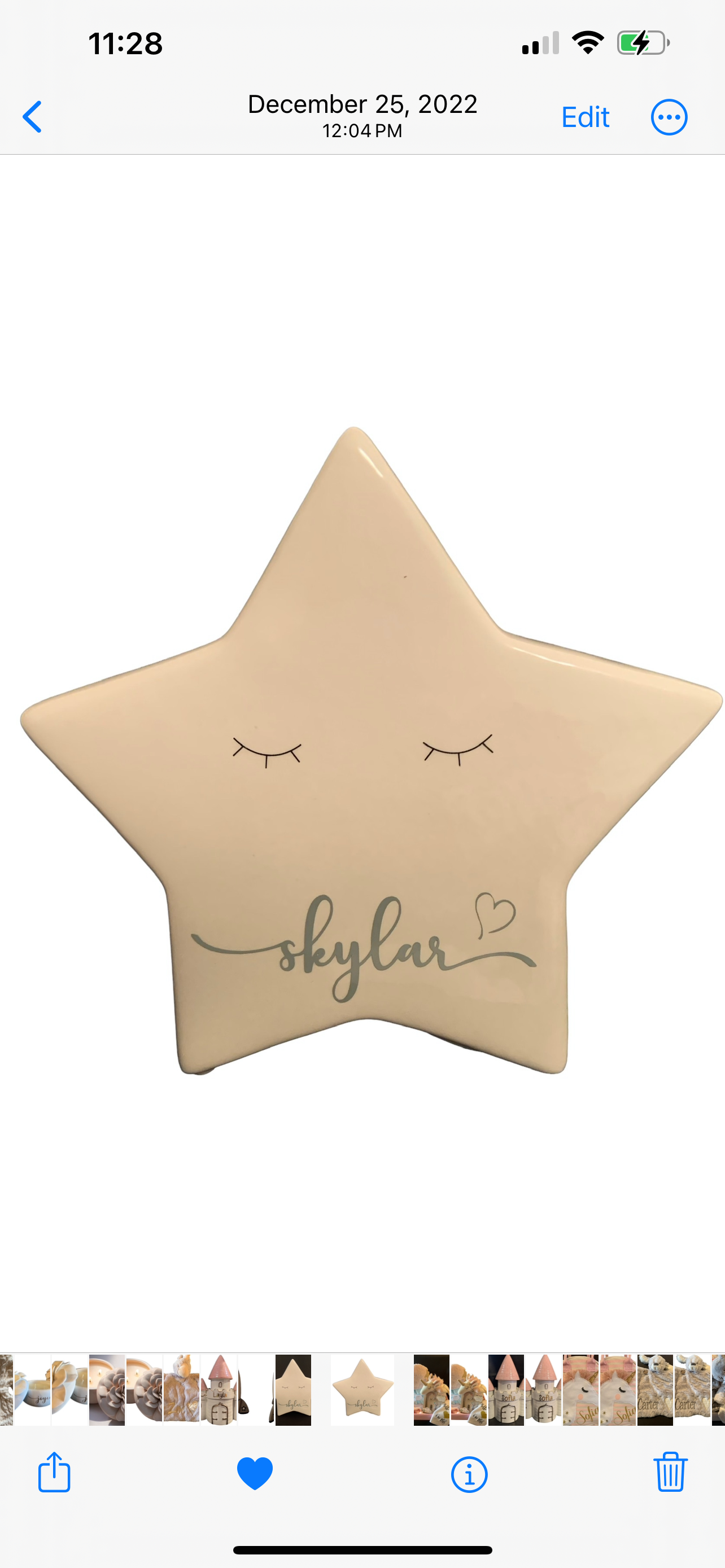 Personalized Bank Ceramic - Grey Ombre Star