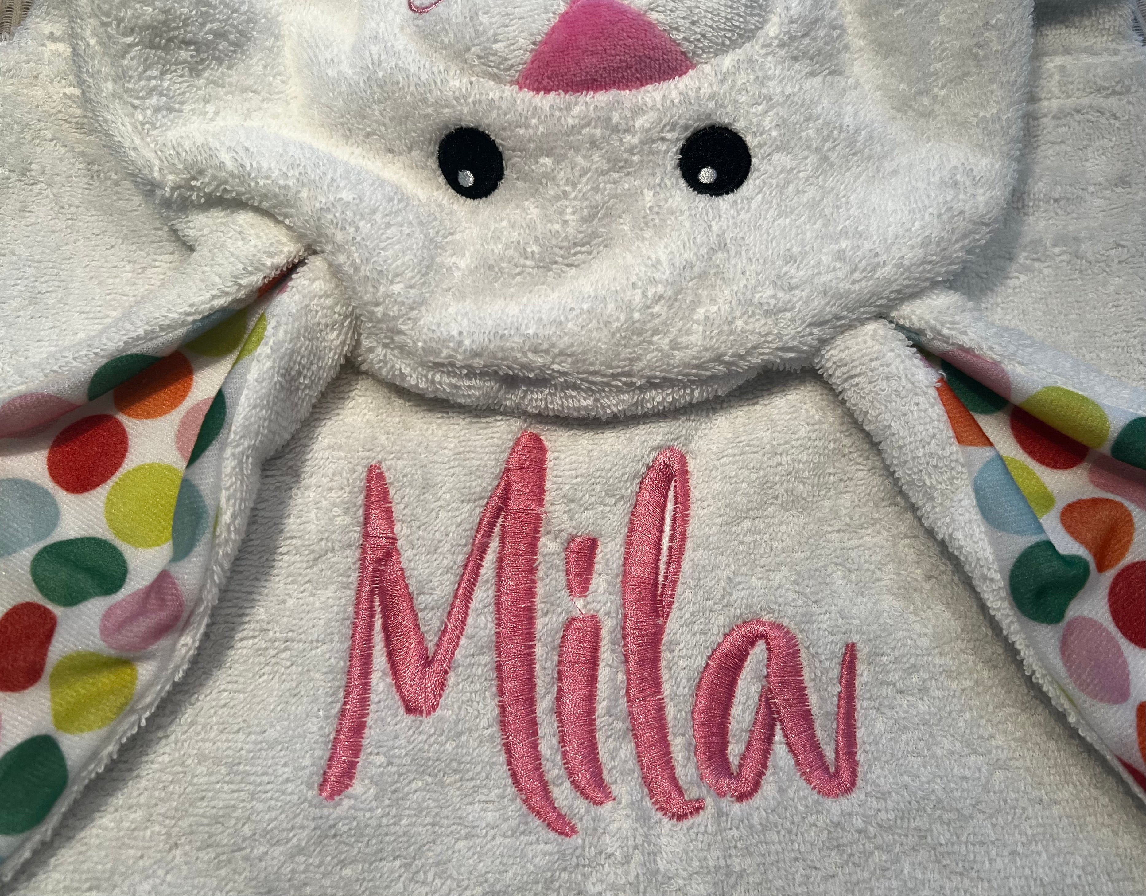 Personalized kids Bath Towel - Bella Bunny