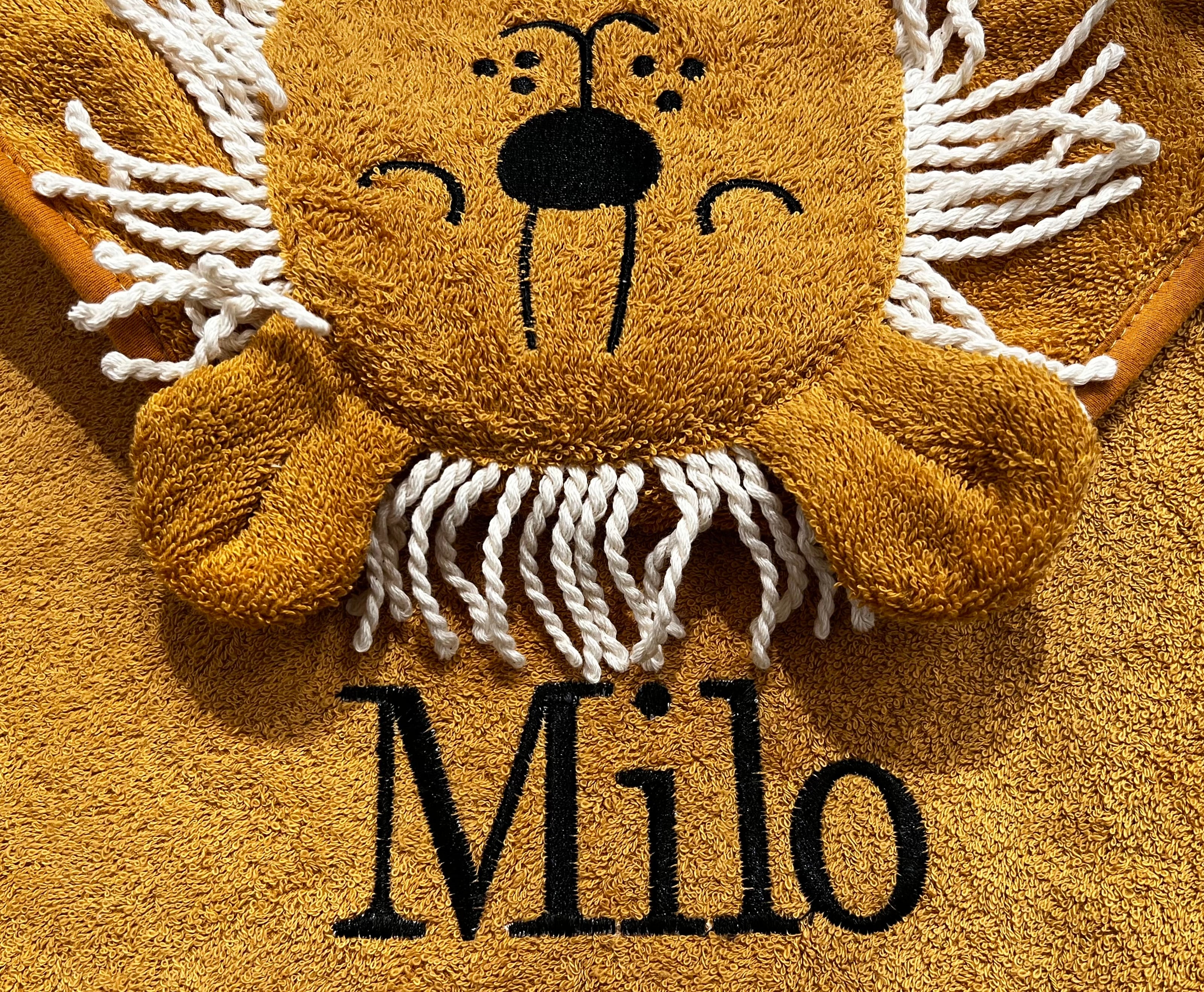 Personalized Baby Lion Hooded Cotton Towel