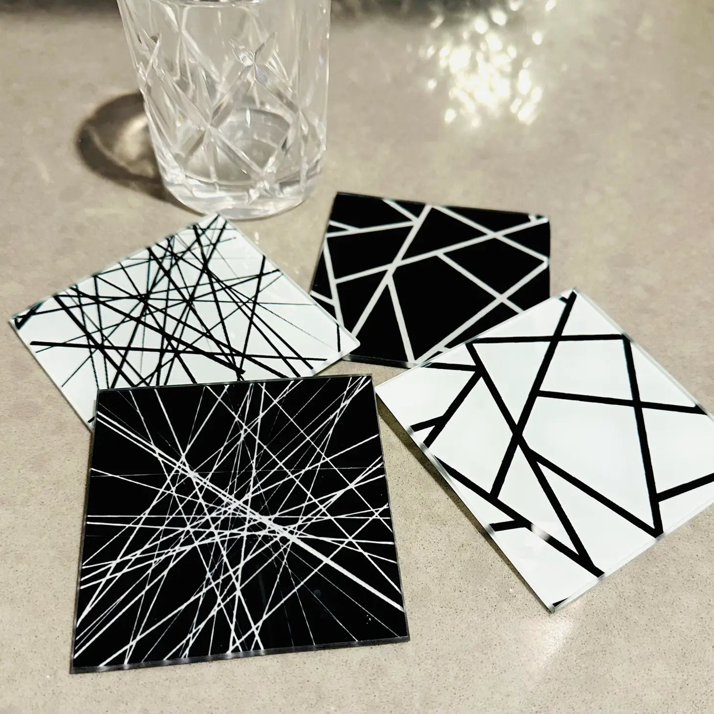 Abstract Glass Coasters (Set of 4)