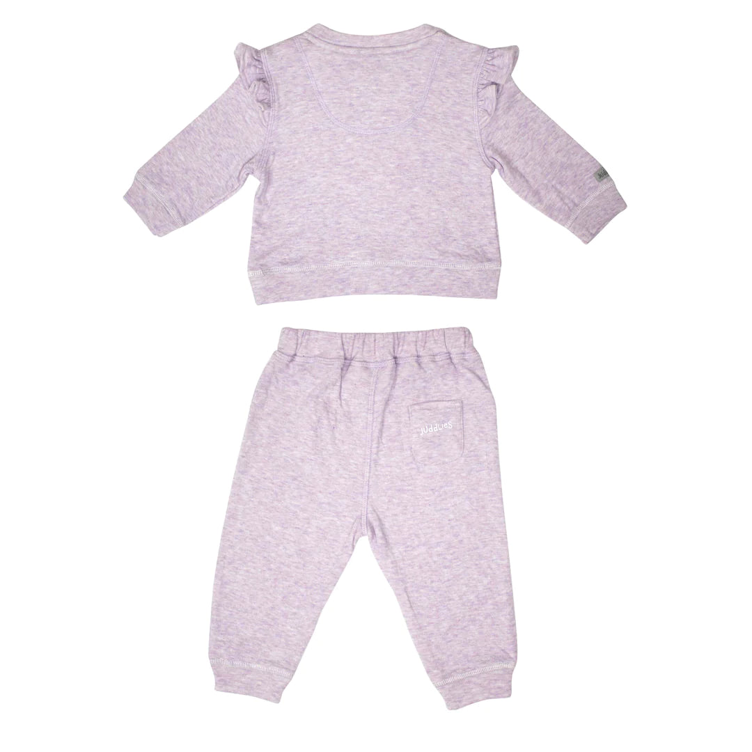 Baby Two-Piece Jogger Set - Lavender Fleck