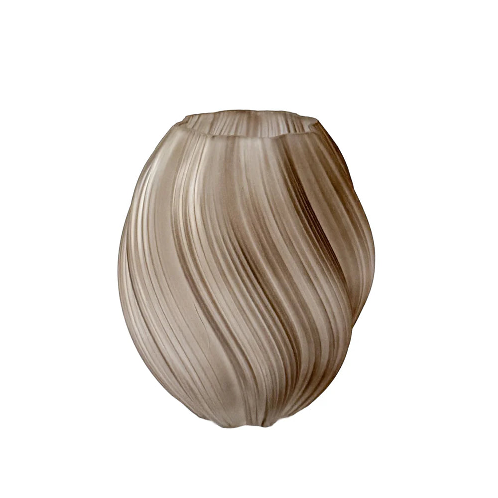 Vase Large Tourbillon Torsadé – Marron